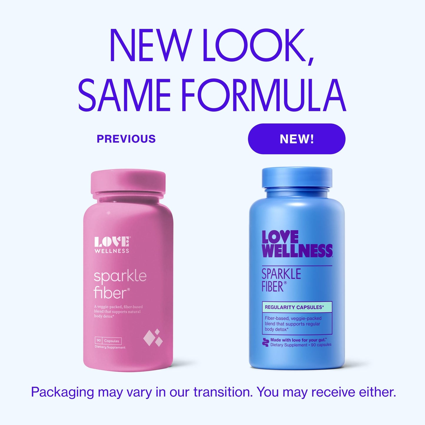 Love Wellness Sparkle Fiber | Fiber Supplement with Digestive Enzymes | Greens Superfood Powder & Psyllium Husk Powder | Promotes Gut Health for Women | Regularity & Bloating Relief | 90 Count Love Wellness