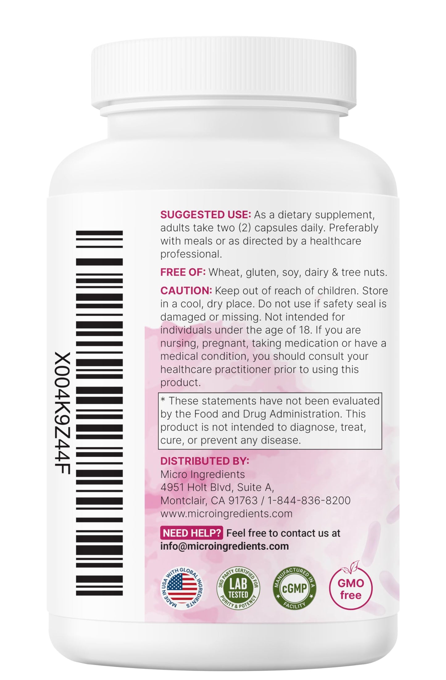 Micro Ingredients Probiotics for Women 100 Billion CFU with Prebiotics, 120 Veggie Capsules | pH Balance, Urinary Tract, Vaginal & Gut Health Support* Micro Ingredients