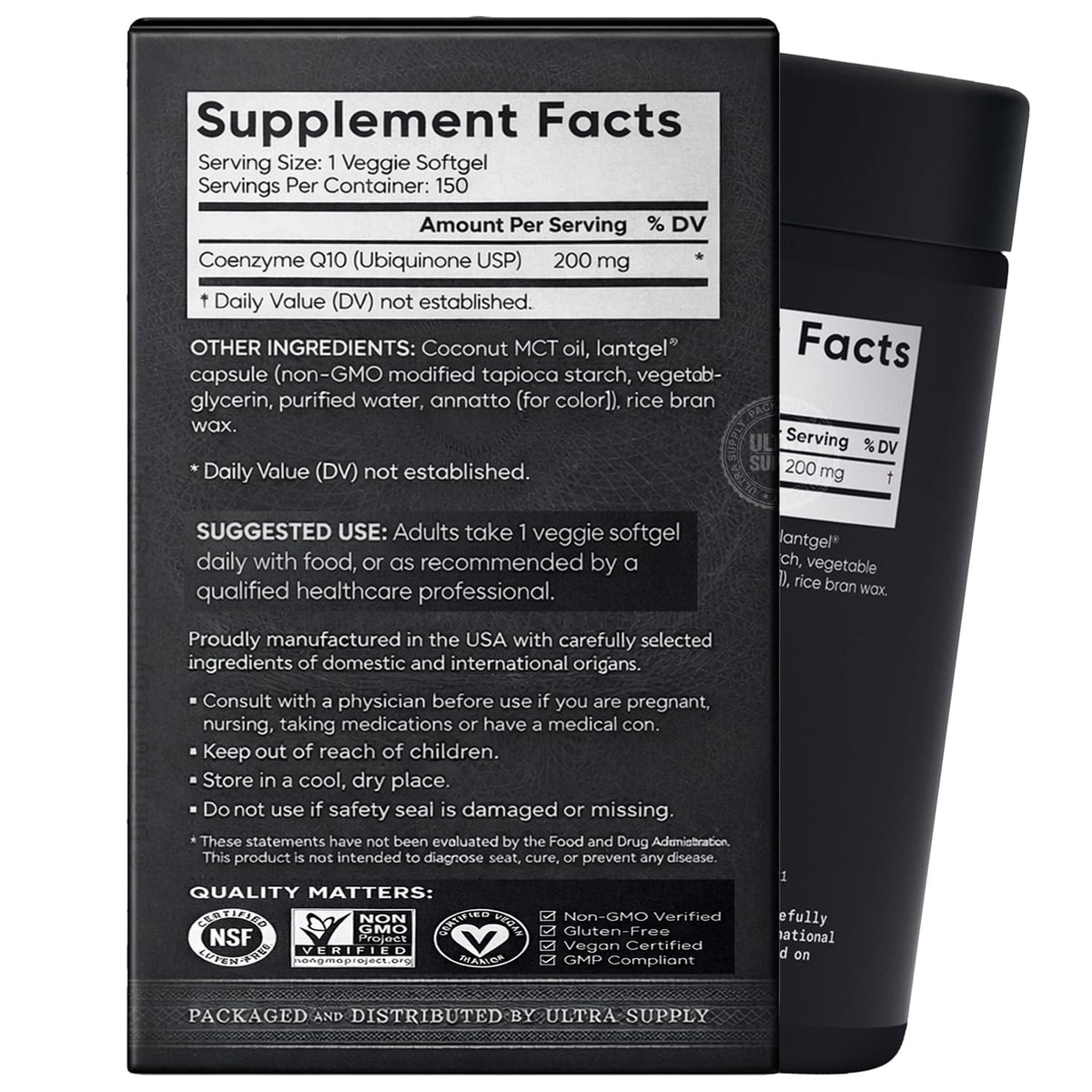 Sports_Researchs CoQ10 200mg Softgels with MCT Oil, 150 Ct Value Pack Generic