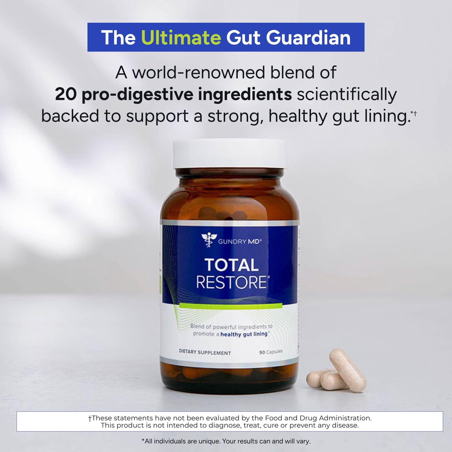 Gundry MD Total Restore Gut Lining Support, Digestive Supplement for Gastrointestinal Wellness, Gut Health Supplement Gundry MD