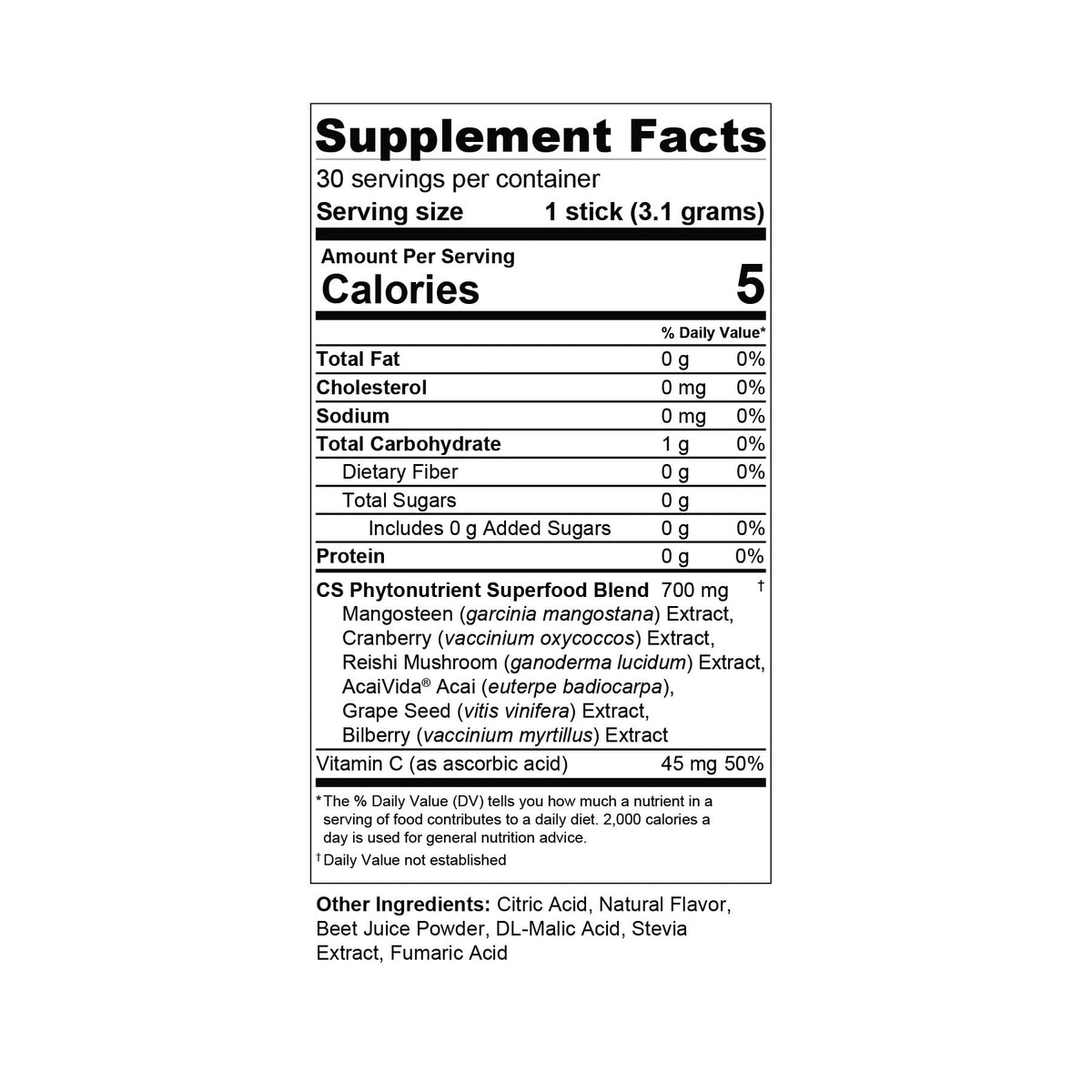 CS XanSense Immune System & Anti-oxidant Supplement- Mangosteen, Xanthones, & Vitamin C- Sugar Free Energy Drink Rich in Vitamins Common Sense Wellness Worldwide