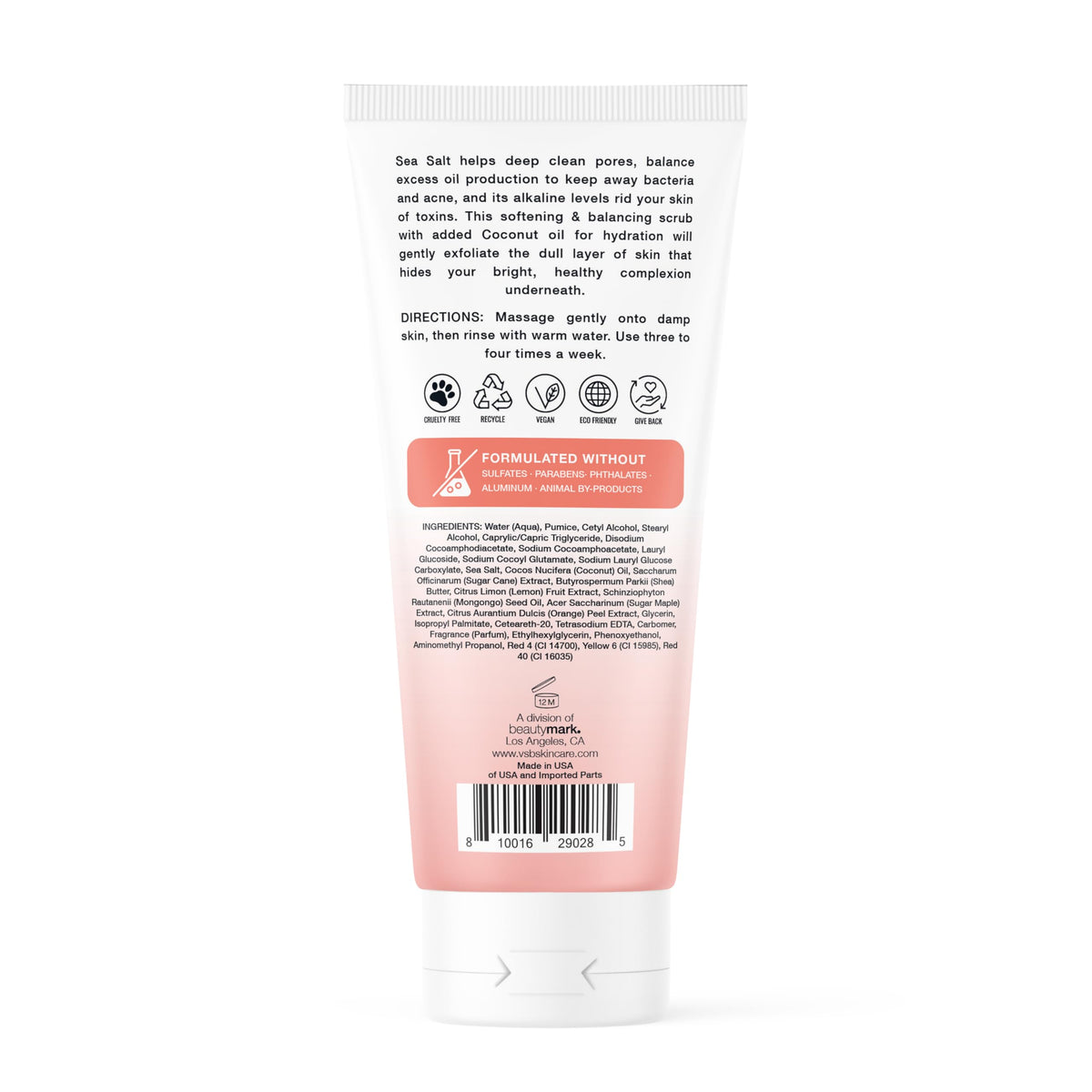 Gentle & Brightening Face Scrub with Sea Salt & Coconut – Exfoliates, Hydrates & Reduces Blemishes – Balancing Facial Cleanser for All Skin Types – 5.1 fl oz VITAMINS AND SEA BEAUTY