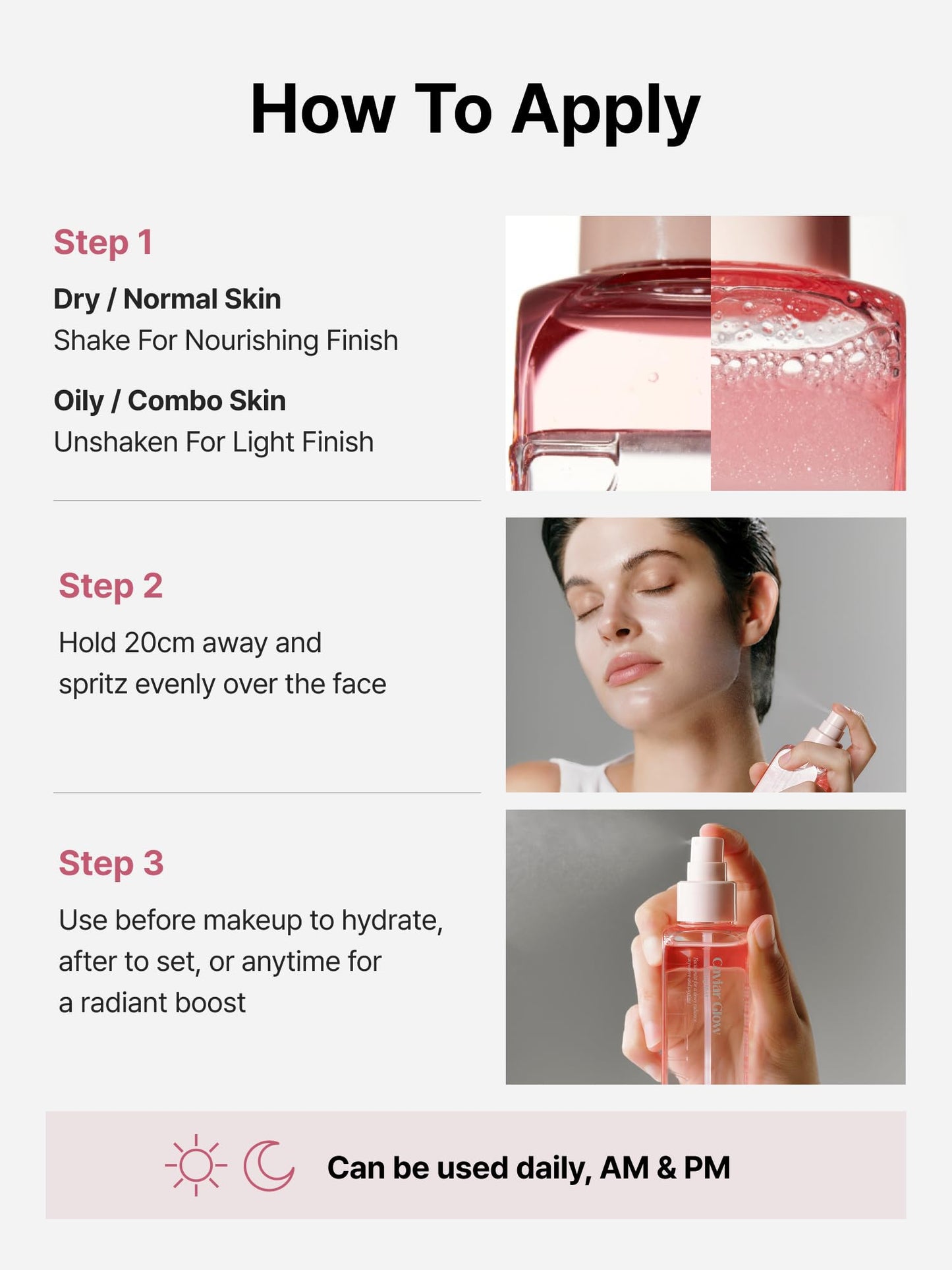 Delere Caviar Glow Soothing Mist | Korean Glass Skin Spray Serum with 5% Caviar & Squalane - Instant 3-Second Radiance & Makeup Setting – Anti-Aging Collagen Booster for Sensitive Skin, 3.4oz Delere