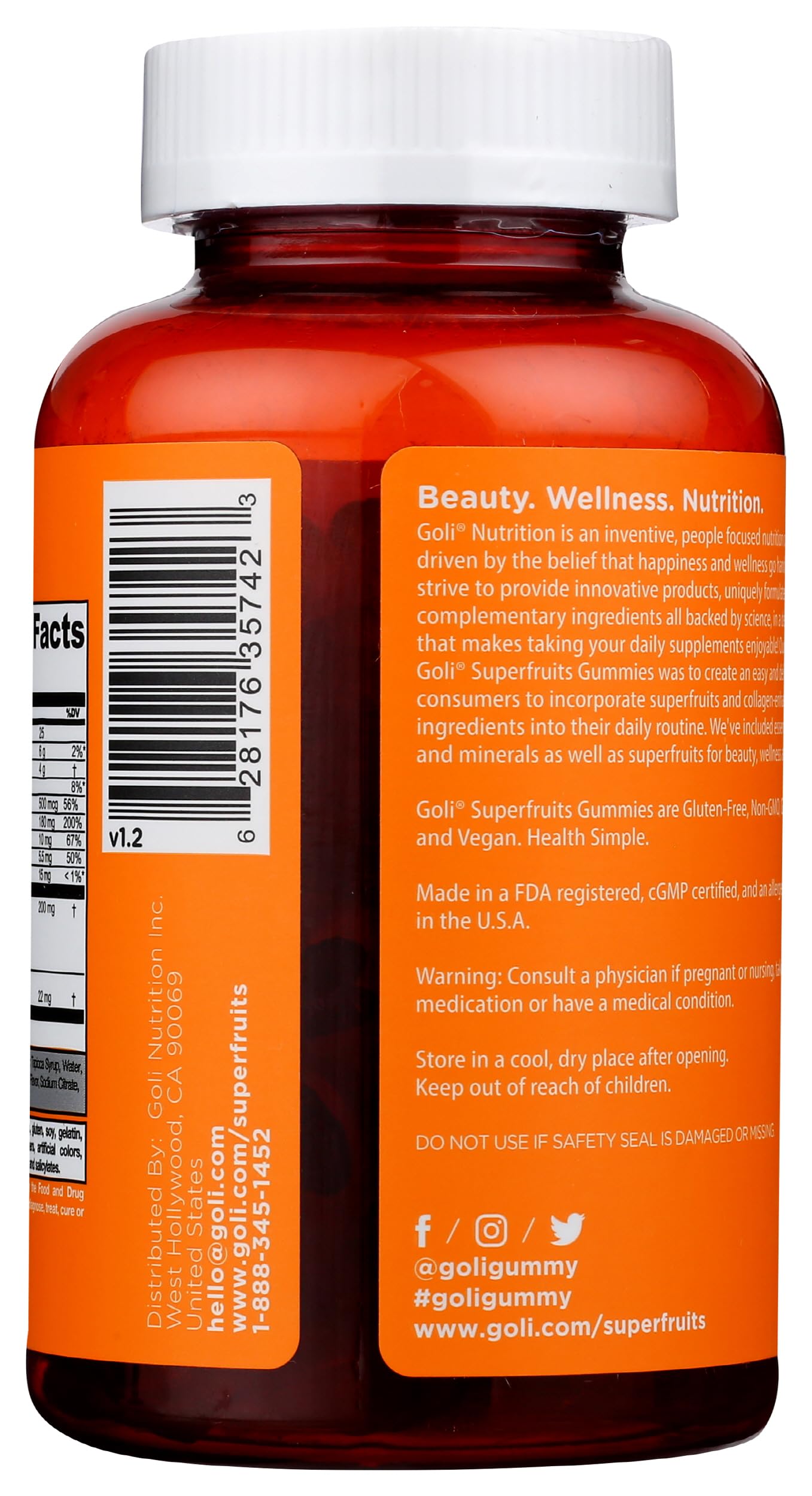 Goli Nutrition, Gummies Superfruits Mixed Fruit, 60 Count Goli