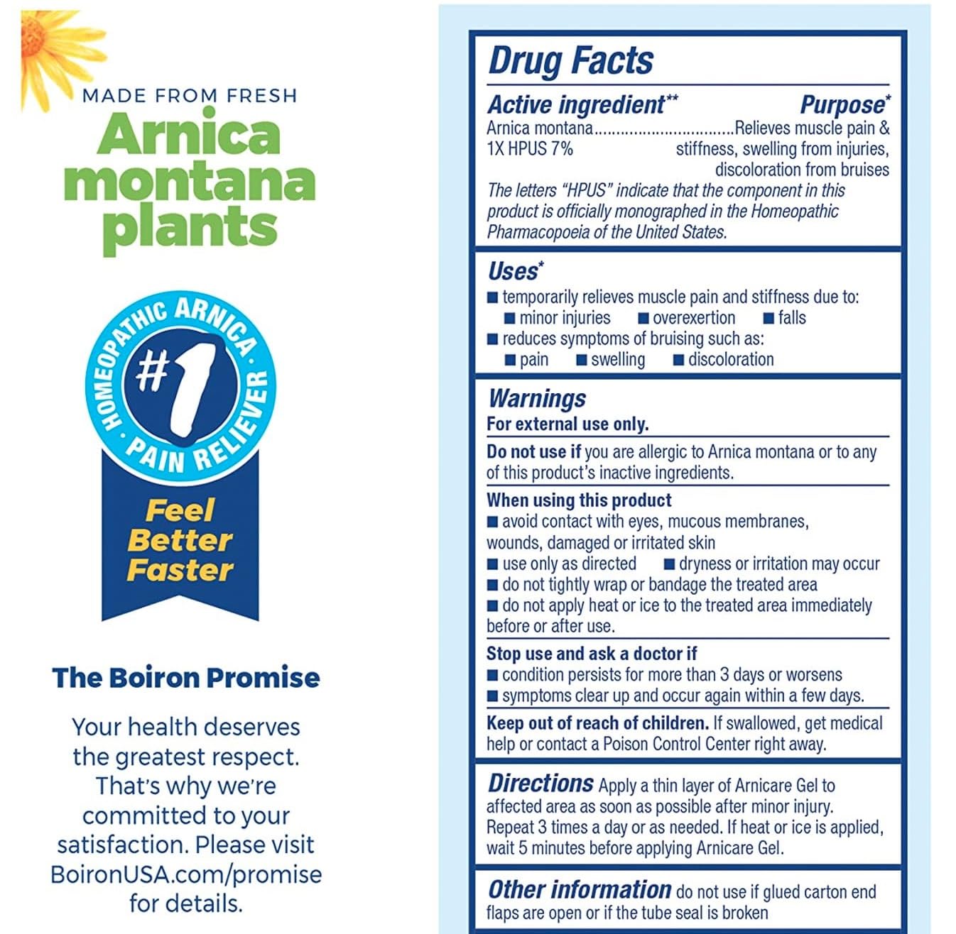 Boiron Arnicare 4.2oz Gel (Pack of 2) - Soothing Relief - Muscle & Joint Pain, Bruises, Swelling - Fragrance-Free Boiron