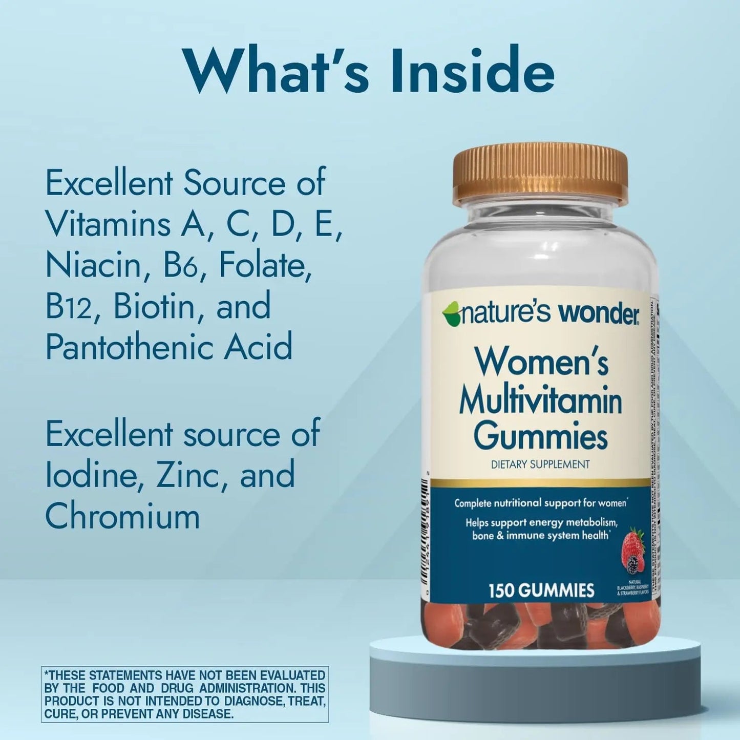 Nature's Wonder Women's Multivitamin Gummies, Supports Energy, Metabolism, Bone and Immune System Health Nature's Wonder