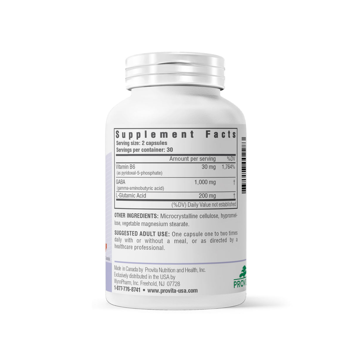 PROVITA Synergistic GABA Complex | GABA Supplement | with B6 & Glutamic Acid | Stress Relief Supplement | Mood Support | Relaxation & Calmness | Brain Support | Mood Enhancer | 60 Veg Capsules PROVITA