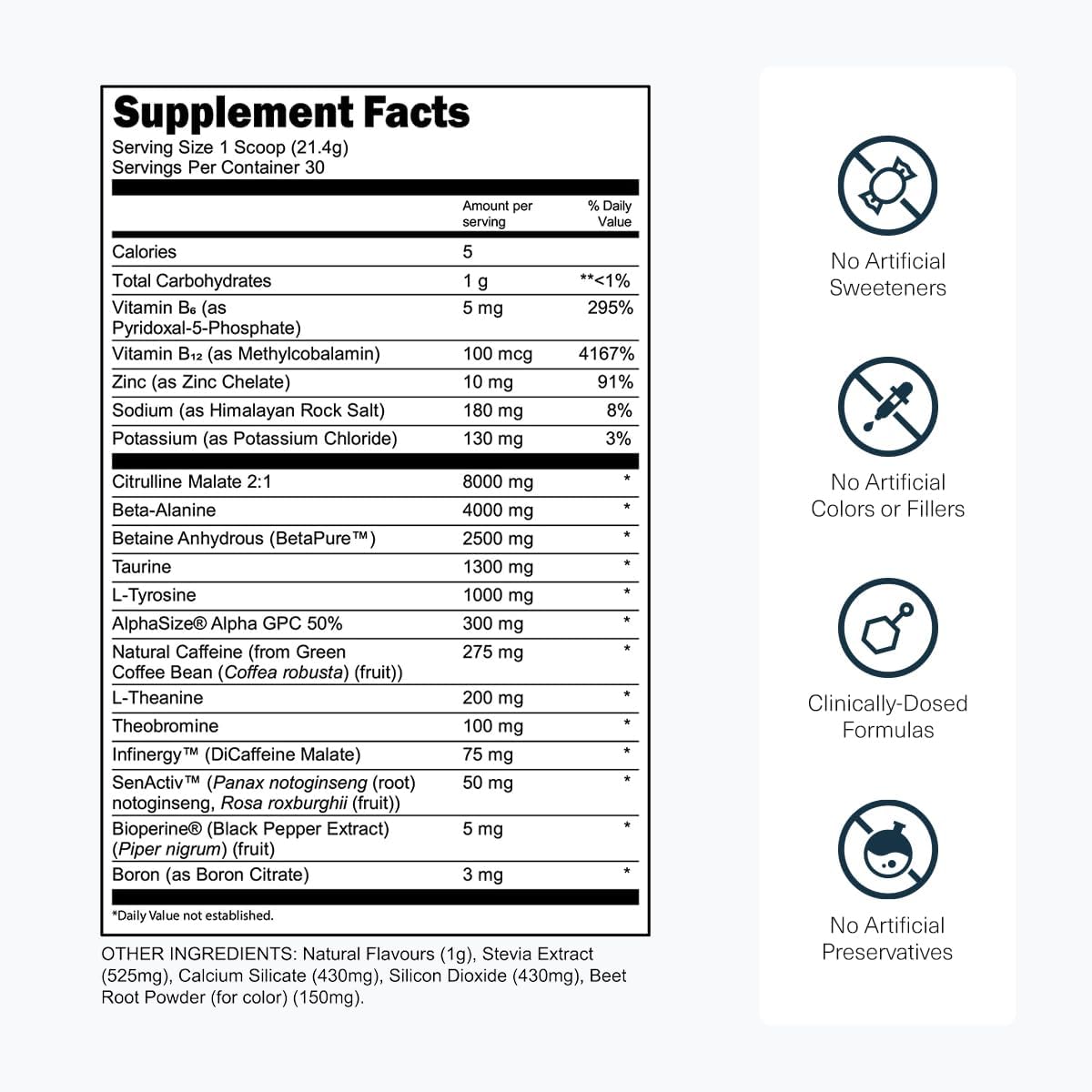 Transparent Labs Bulk Pre Workout Powder for Muscle Building and Strength - 30 Servings, Blue Raspberry & Bulk Black Pre Workout with Beta Alanine - 30 Servings, Cherry Kiwi