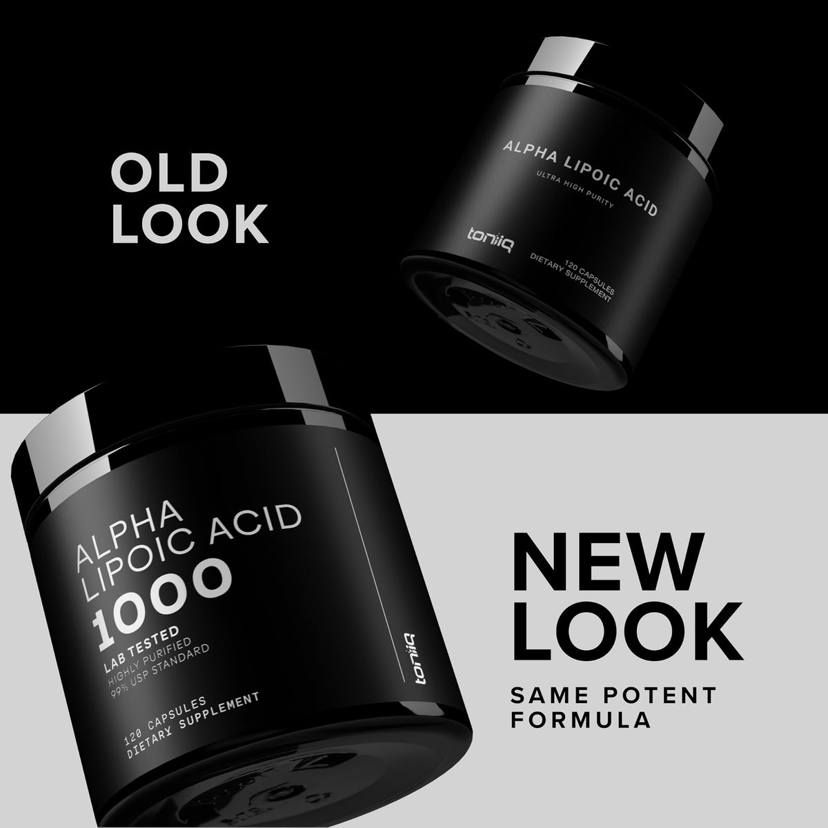 Toniiq 1000mg Ultra High Strength Alpha Lipoic Acid Capsules - Highly Purified 99%+ USP Standard - 120 Capsules ALA Supplement Toniiq