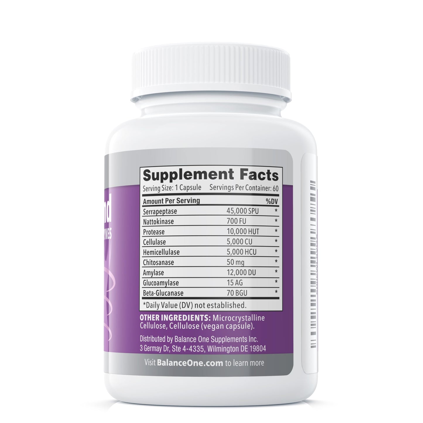Balance ONE Biofilm Disruptor – Proteolytic Enzymes & Defense Supplement with Serrapeptase & Nattokinase – Systemic & Digestive Support – 60 Capsules, 2 Month Supply – for Women & Men – SerraDefend Balance ONE