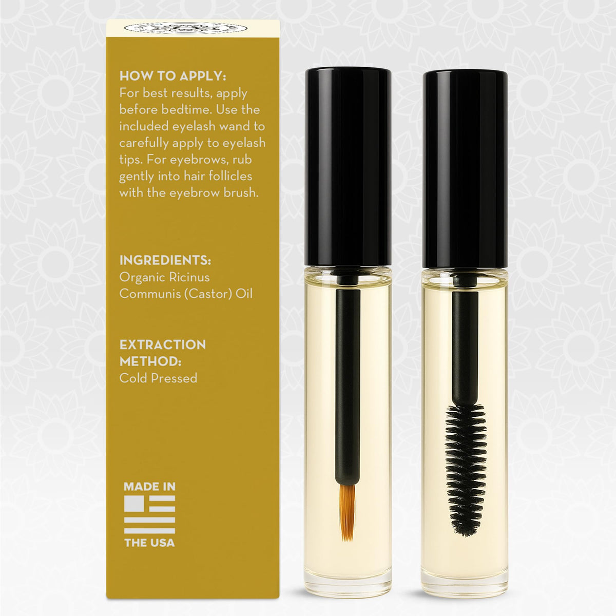Castor Oil for Eyelashes & Eyebrows, Lash & Brow Serum, 2 x 10 ml Pure Body Naturals