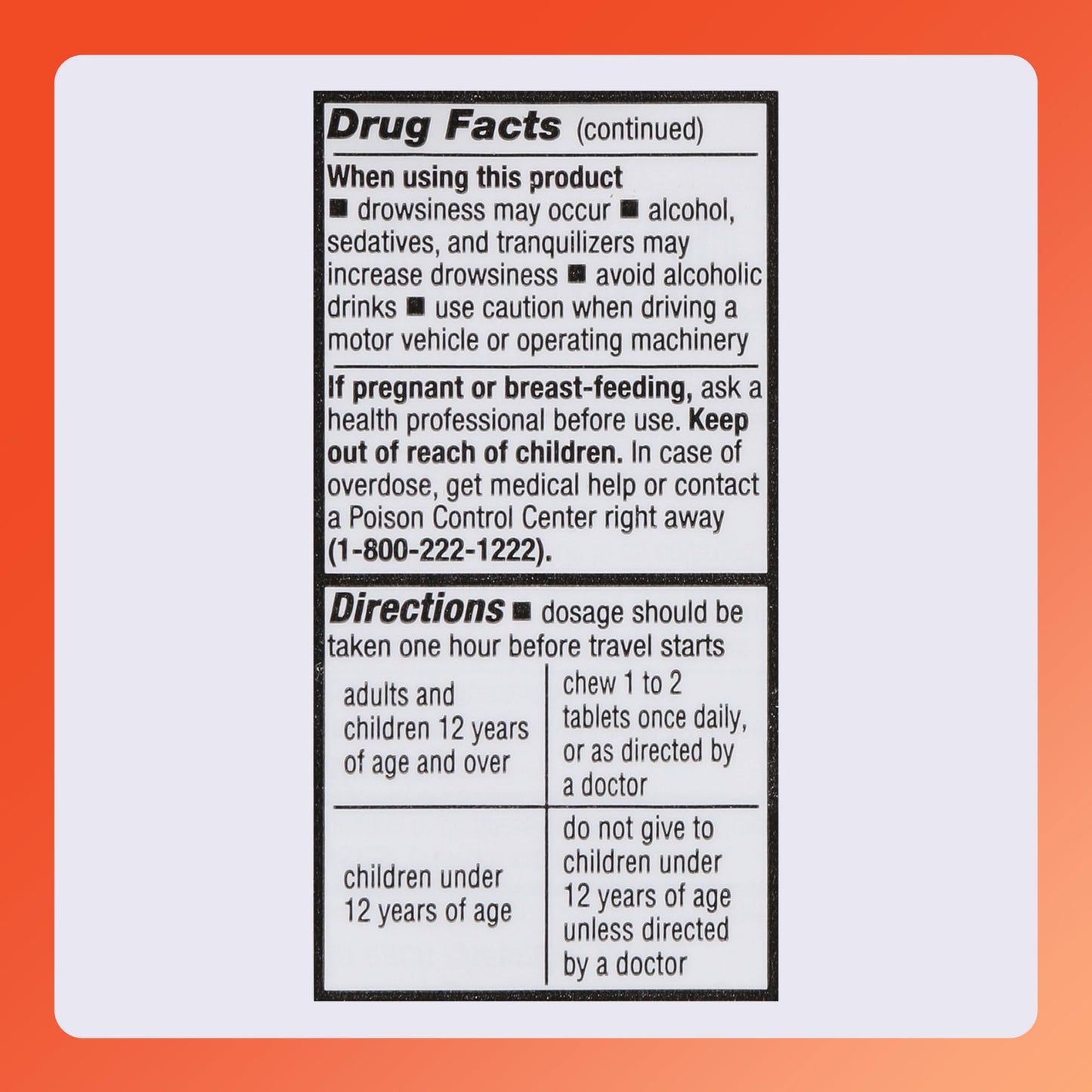 Rugby Meclizine Chewable Tablets 25mg - Anti-Nausea Medicine Helps with Motion Sickness - 100 Count (1 Pack) RUGBY LABORATORIES