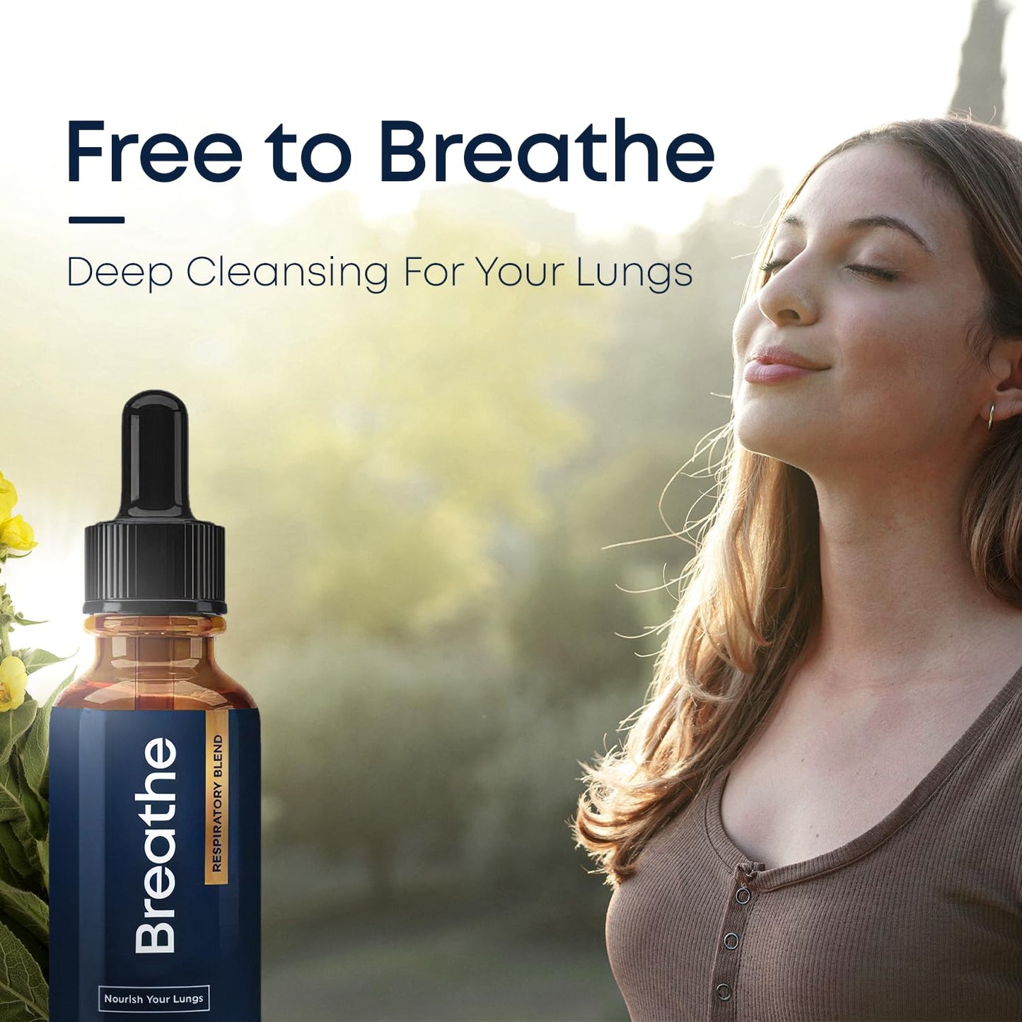BREATHE & BREATHE PM Bundle - 60 Caps & 1 fl.oz. Mullein Drops for Lungs & Airways: Peppermint, Thyme, & Mullein Leaf Extract for Lungs Detox for Smokers - Clear Mucus & Breathe - GMO-Free & USA-Made Herbal Tea Therapy