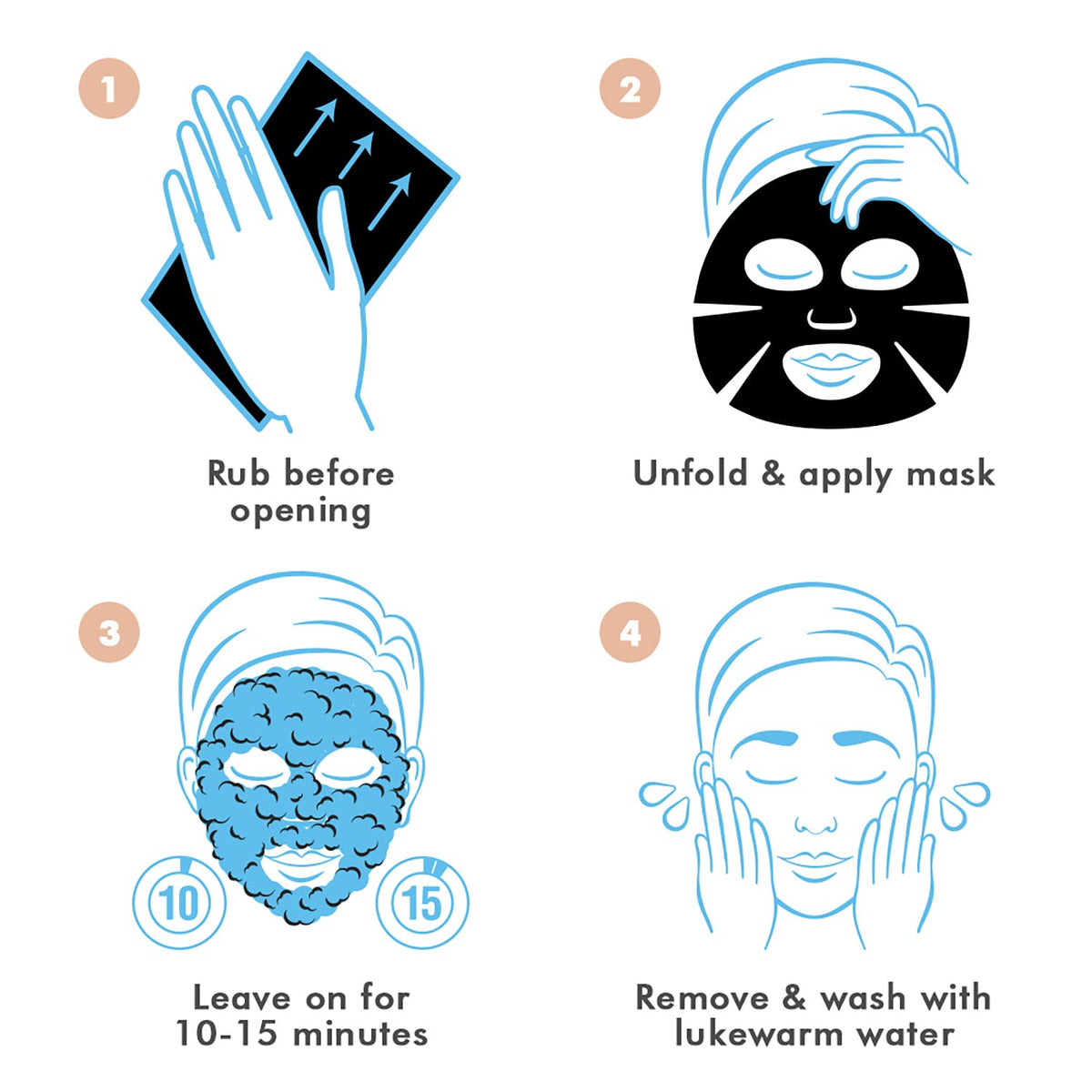 Ebanel Bundle of Charcoal Peel Off Face Mask, and 10-Pack Carbonated Bubble Clay Mask Ebanel