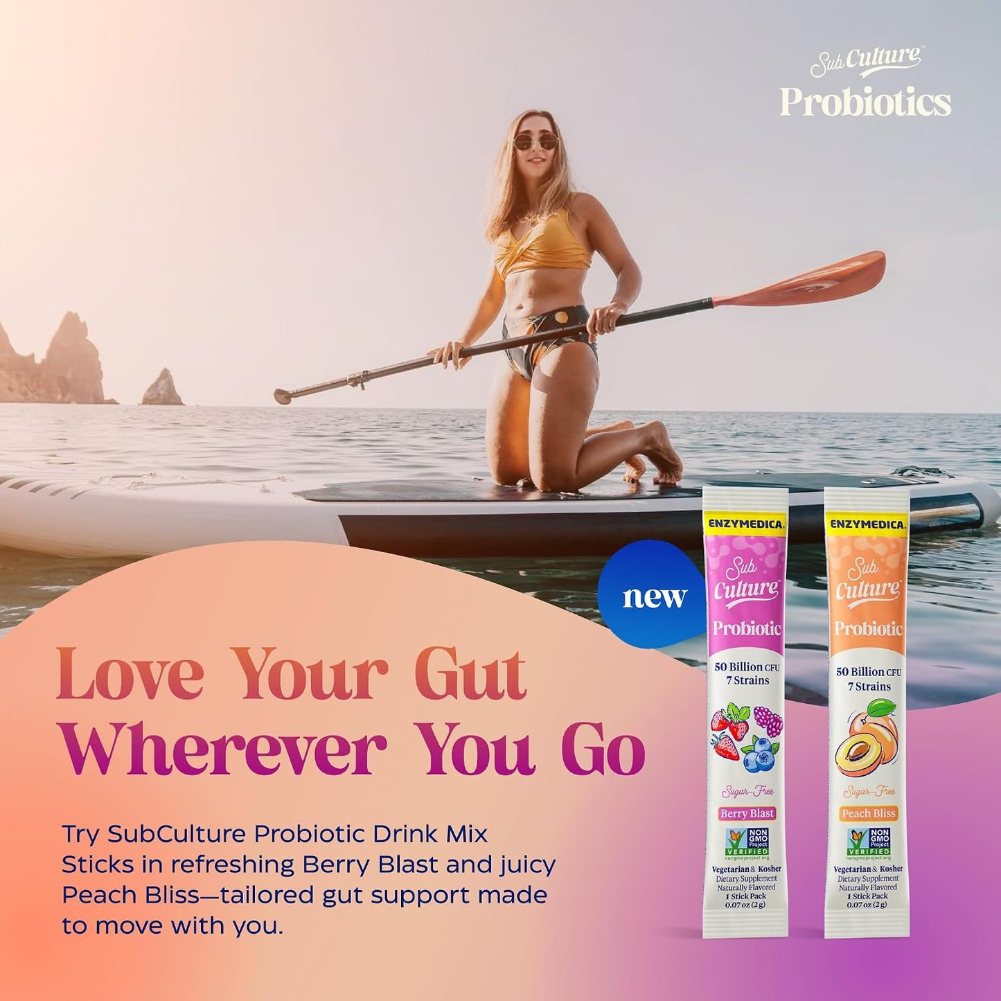 Enzymedica SubCulture Probiotic Supplement for Women - Women's Probiotic for Vaginal & Urinary Health Support, 50 Billion CFU, Supports Immune & Gut Health, Microbiome Balance, Vegetarian - 30 Caps Gsupps Australia