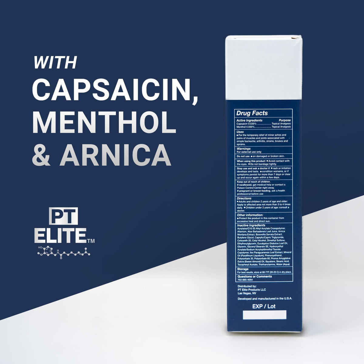 PT Elite Premium Pain Relief Cream, with Capsaicin, Menthol & Arnica, Arthritis, Knee, & Back Pain Relief, Soothes Sore Muscles & Joints, Reduces Stiffness, Non-Greasy, Topical Analgesic, 3.4 oz PT Elite