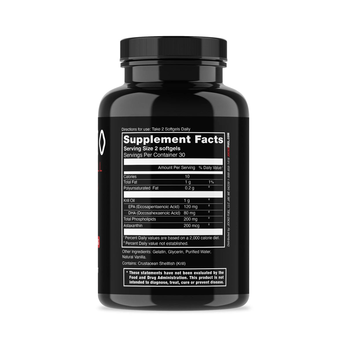 Jocko Fuel Antarctic Krill Oil Omega 3 Fatty Acid Supplements DHA & EPA - 1000mg Softgels - Supports Joints, Mobility & Mental Function (60 Softgels) Jocko Fuel