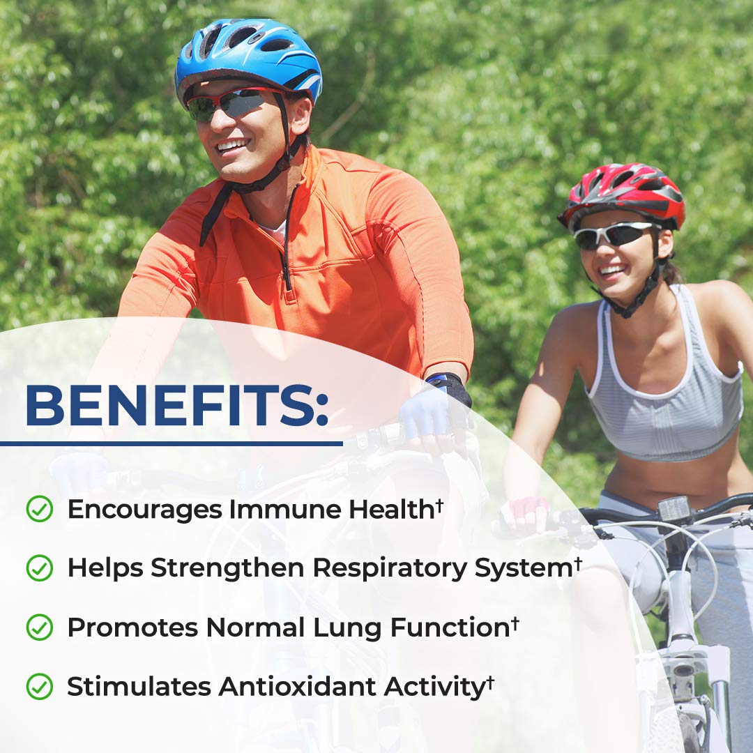 Respiratory & Immune Lung Support Supplement with Quercetin, Vitamin D & Cordyceps, Helps Soothe Respiratory Tissues While Loosening Mucus, Lung Health Vitamins for Women & Men, 60 Capsules BioSchwartz
