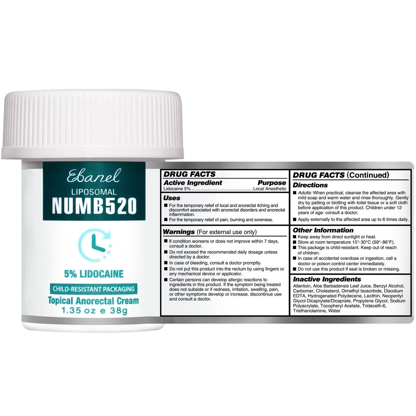 Ebanel Bundle of Fungus Treatment 1 Oz, and Lidocaine Numbing Cream Ebanel