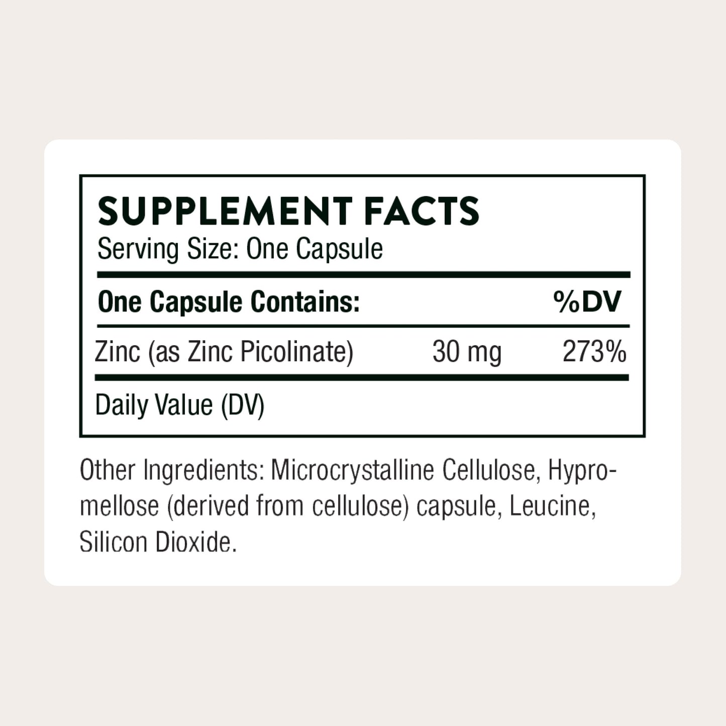 Thorne Research - Zinc Picolinate 30 mg - Well-Absorbed Zinc Supplement for Growth and Immune Function - 180 Capsules THORNE