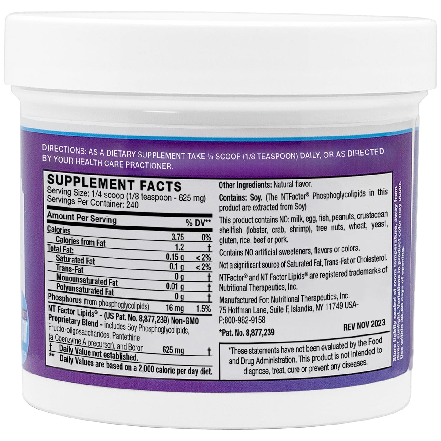 Nutritional Therapeutics NTFactor Lipids Powder, Aging & Cellular Support, 240 Servings Nutritional Therapeutics