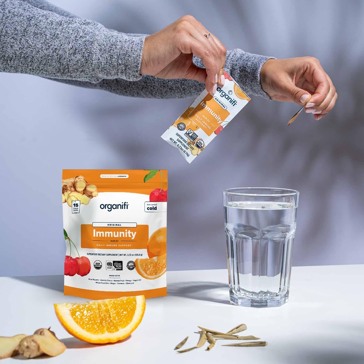 Organifi Immunity - Organic Superfood Immunity Support - 15 Single Serve Packets - Immunity Powder for T Cell Production and Upper Respiratory Health - Mushroom Beta Glucans, Vitamin C, D and Zinc Gsupps Australia