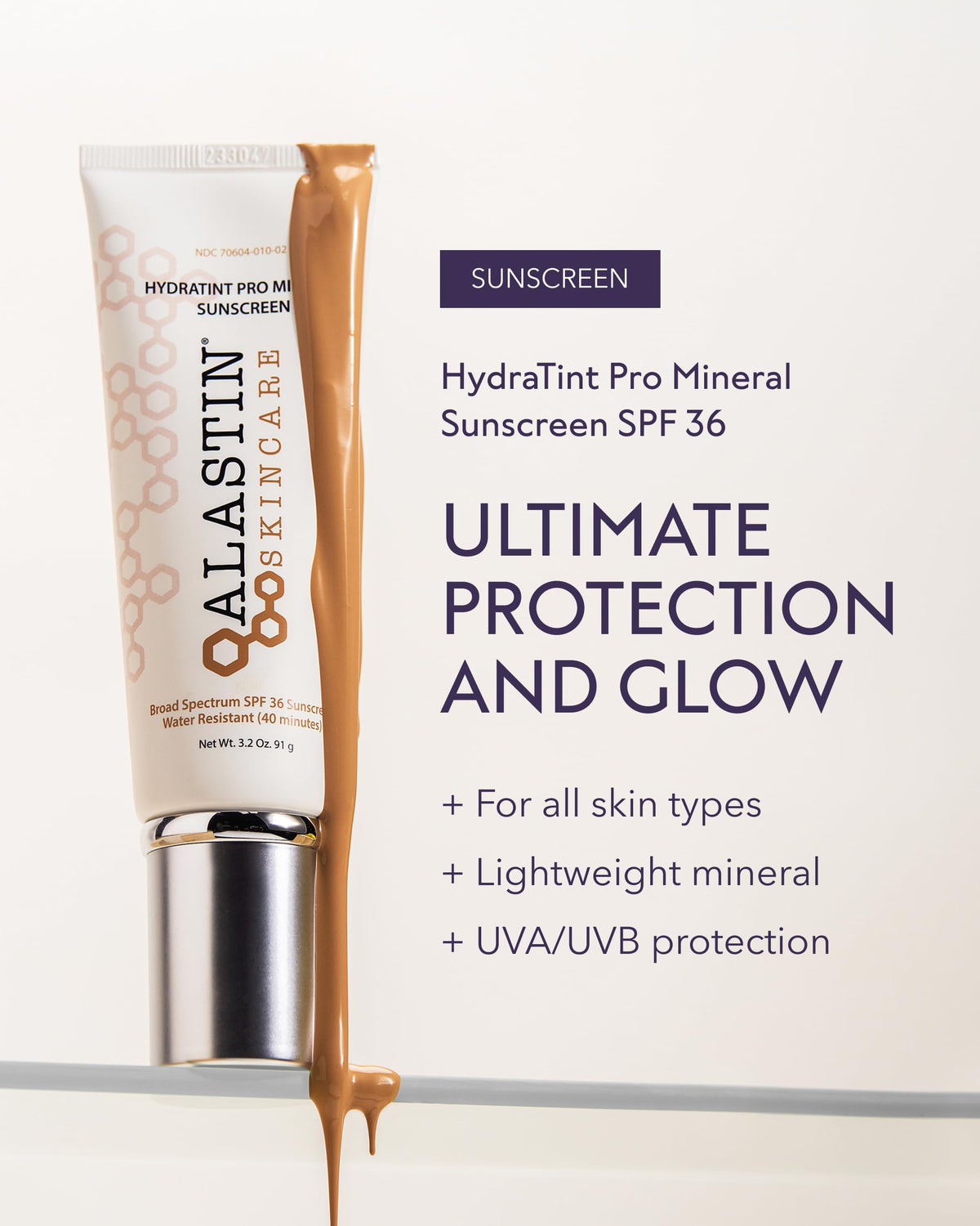 ALASTIN Skincare HydraTint Pro Mineral Sunscreen SPF 36 (3.2 oz) | 2-in-1 Tinted Daily Sunblock Moisturizer for Face & Neck ALASTIN Skincare
