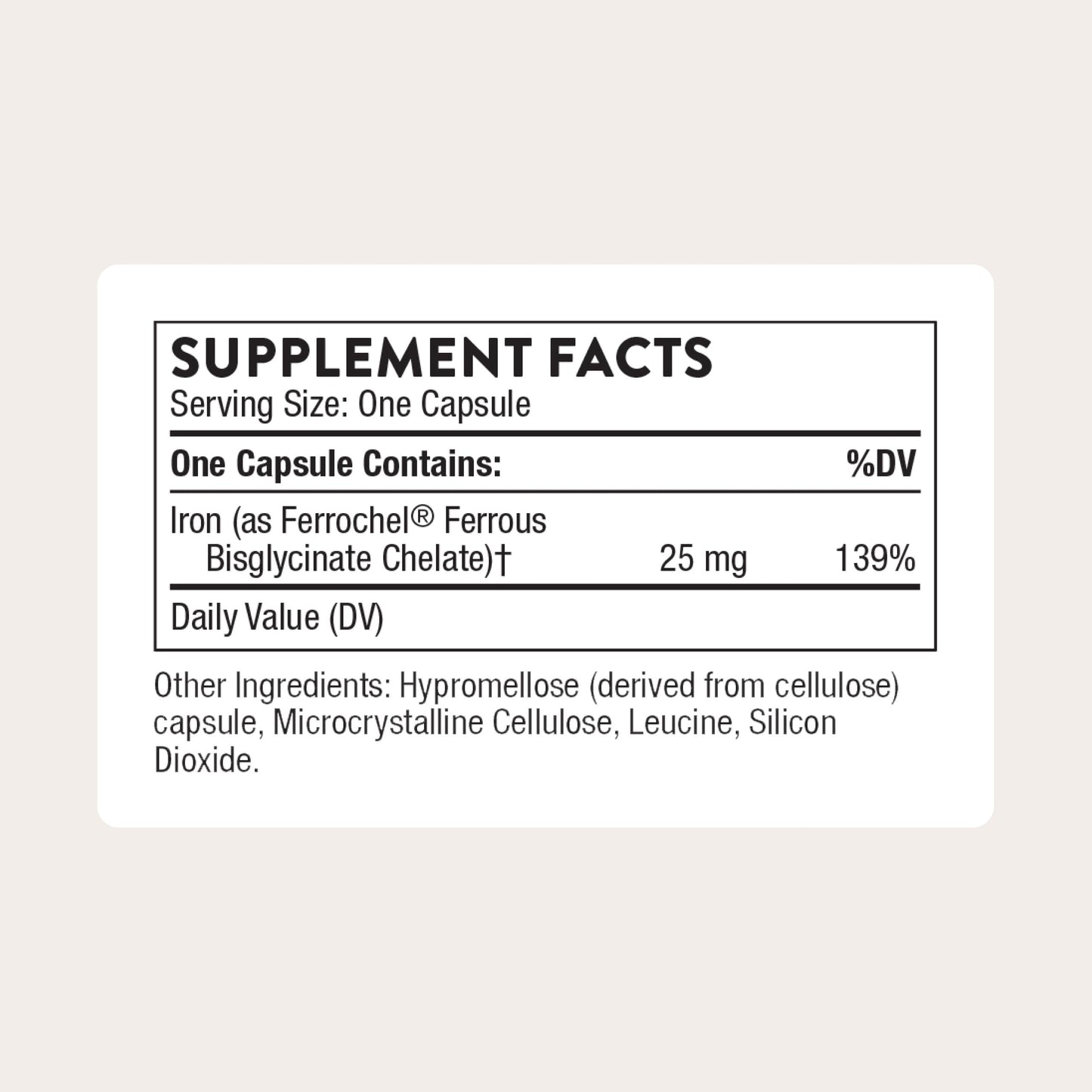 THORNE - Iron Bisglycinate - 25 mg Iron Supplement for Enhanced Absorption Without Gastrointestinal Side Effects THORNE