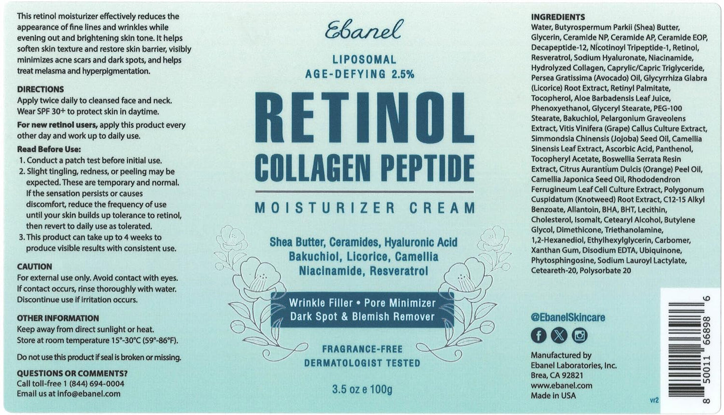 Ebanel Bundle of 10 Pack Bubble Clay Masks, and 2.5% Retinol Moisturizer Ebanel buy supplements Au