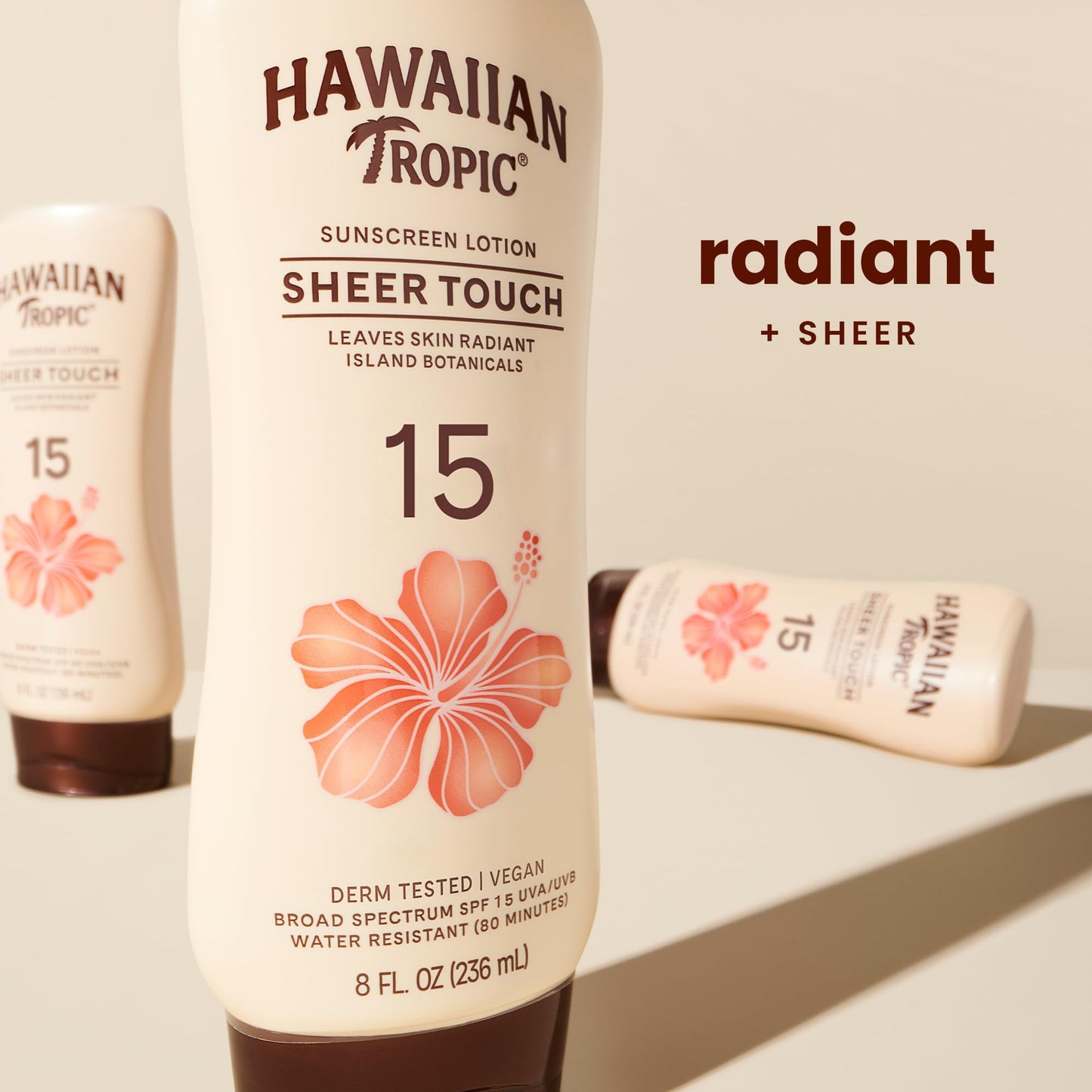 Hawaiian Tropic Sunscreen Sheer Touch Broad Spectrum Sun Care Sunscreen Lotion - SPF 15, 8 Ounce Hawaiian Tropic