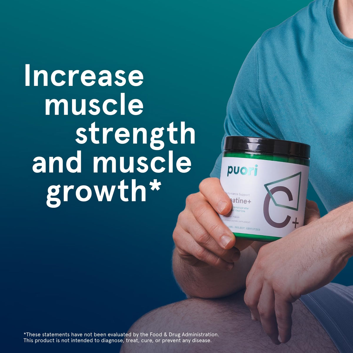 Puori Creatine Monohydrate Powder with Taurine - Unflavored Creatine Powder, Pre-Workout Supplement for Men & Women - Muscle Builder, Enhanced Workout Puori