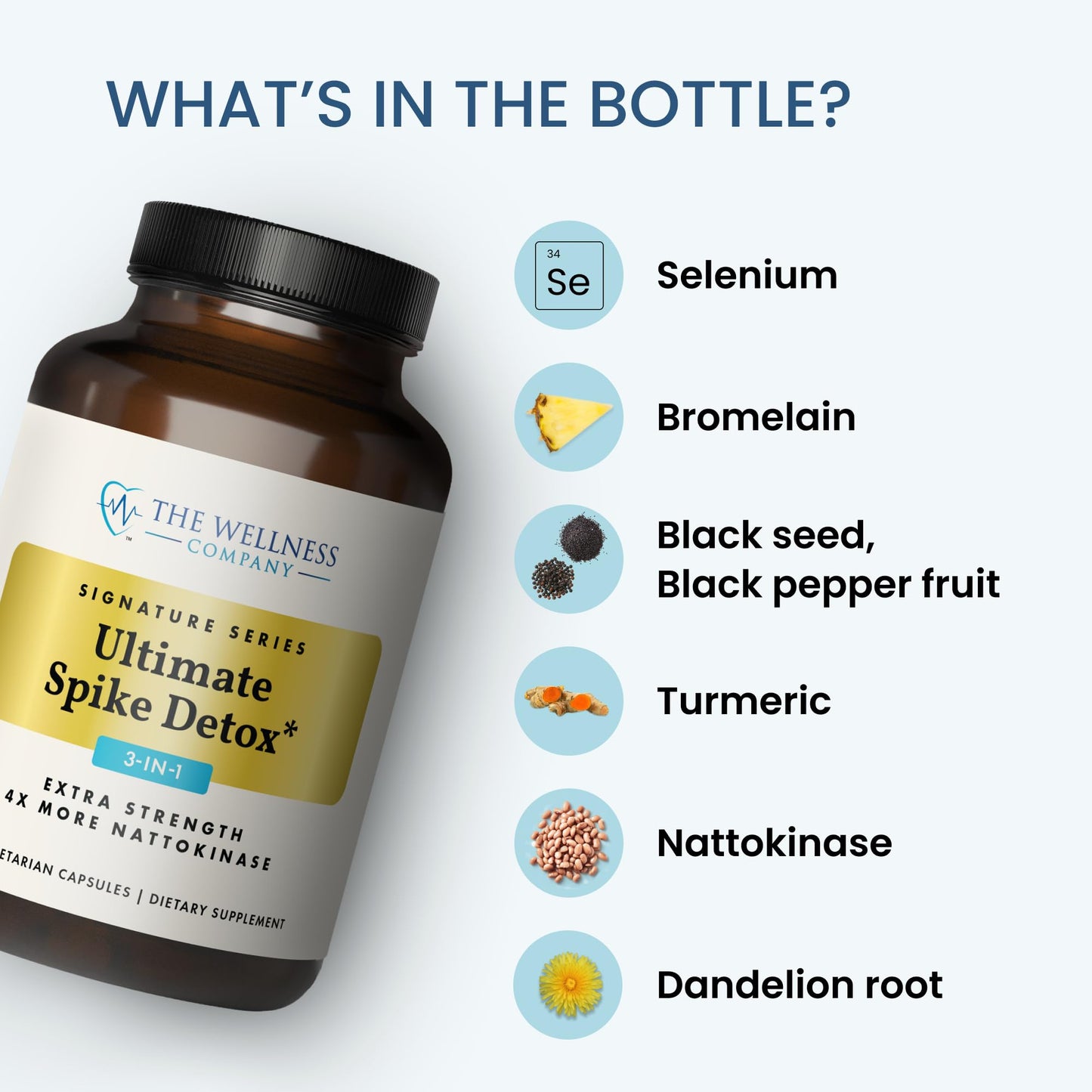 The Wellness Company Ultimate Spike Detox – Dr. McCullough Designed - 3-in-1 Nattokinase, Turmeric, & Bromelain Extra Strength The Wellness Company