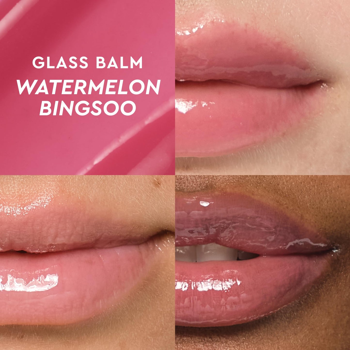 Glow Recipe Glass Balm Lip Treatment - 12Hr Hydrating Lip Balm & Moisturizer with Hyaluronic Acid to Smooth, Plump & Protect from Dryness - Sheer Soft Pink Tint, Watermelon Bingsoo (15 ml) Glow Recipe