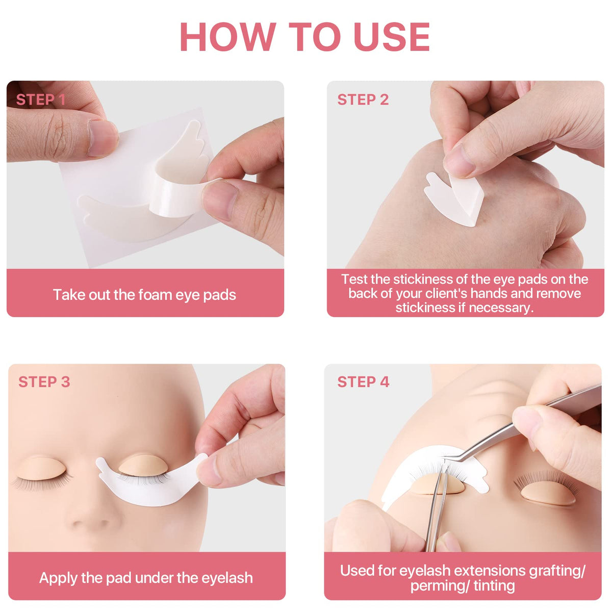 Pretty memory 100 Pairs Foam Eye Pads for Lash Extensions Pretty memory