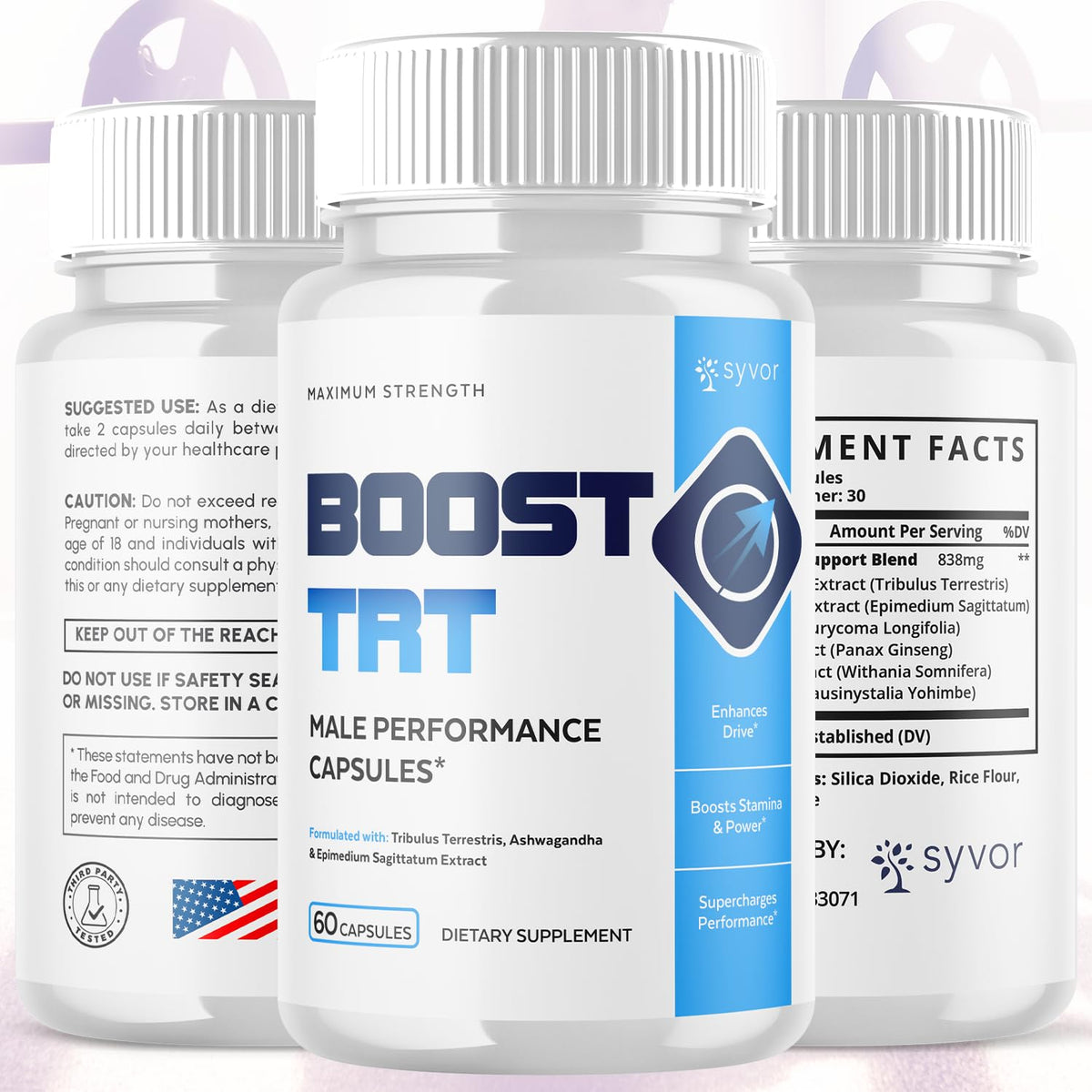 (2 Pack) Boost TRT Capsules, Official BoostTRT Capsules with All Natural Ingredients, Advanced Health & Wellness Support Formula with Max Strength Premium Active Lifestyle Vitamins (120 Capsules) Syvor