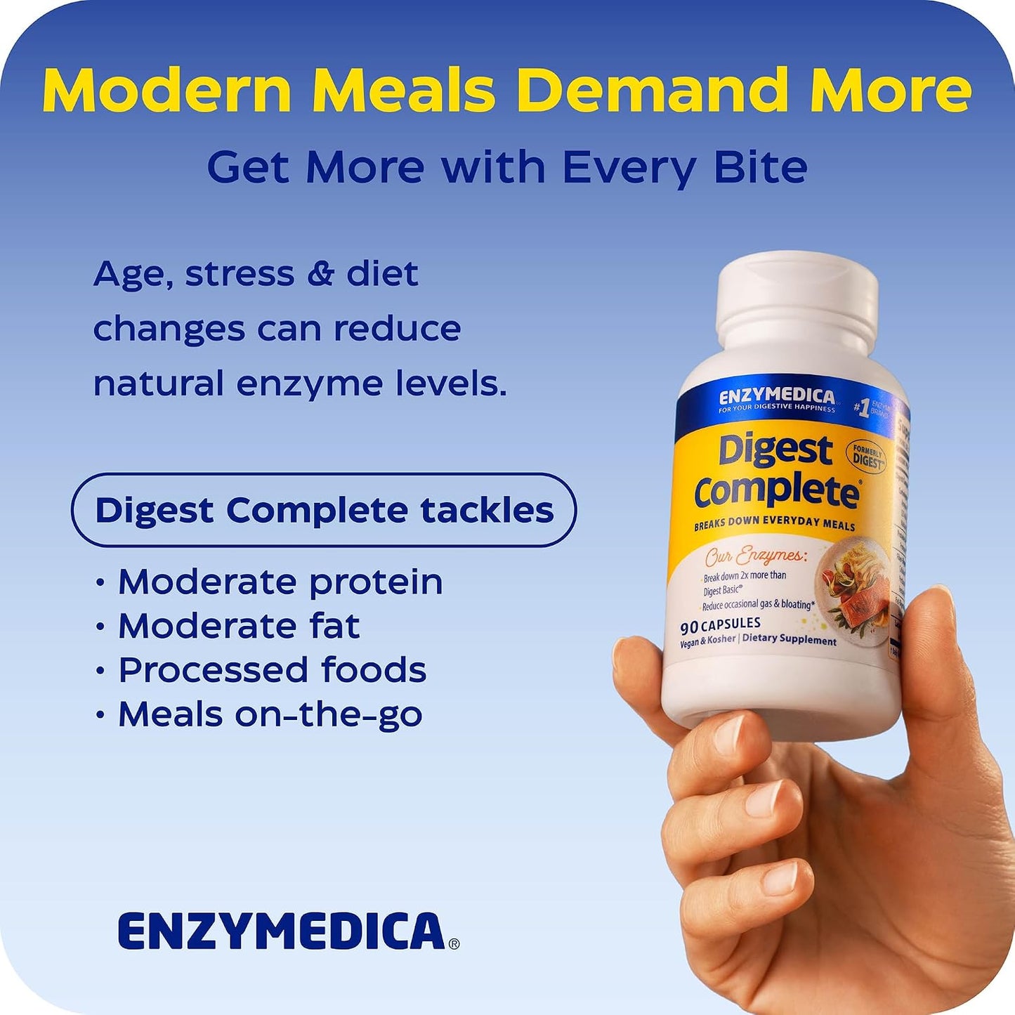 Enzymedica Digest Complete - Helps Gas & Bloating - 90 Caps Gsupps Australia