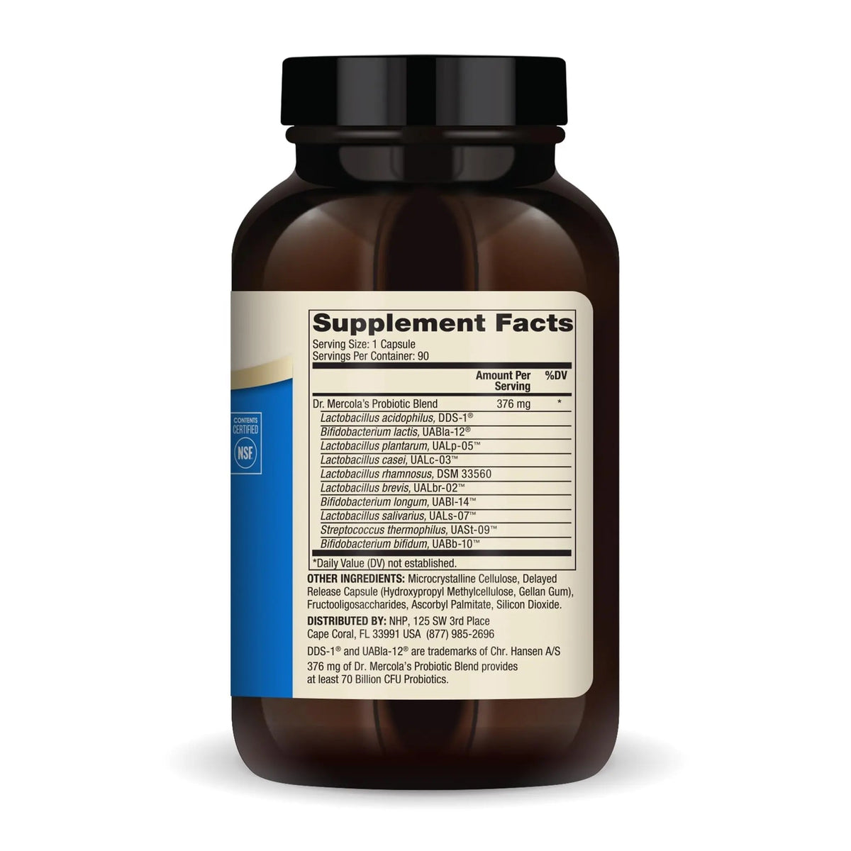 Dr. Mercola Complete Probiotics - 70 Billion CFU - Supports Immune, Digestive & Gut Health - Features 10 Strains - Shelf Stable - GMO-Free, Gluten-Free & Soy-Free - 90 Capsules (90 Servings) Dr. Mercola