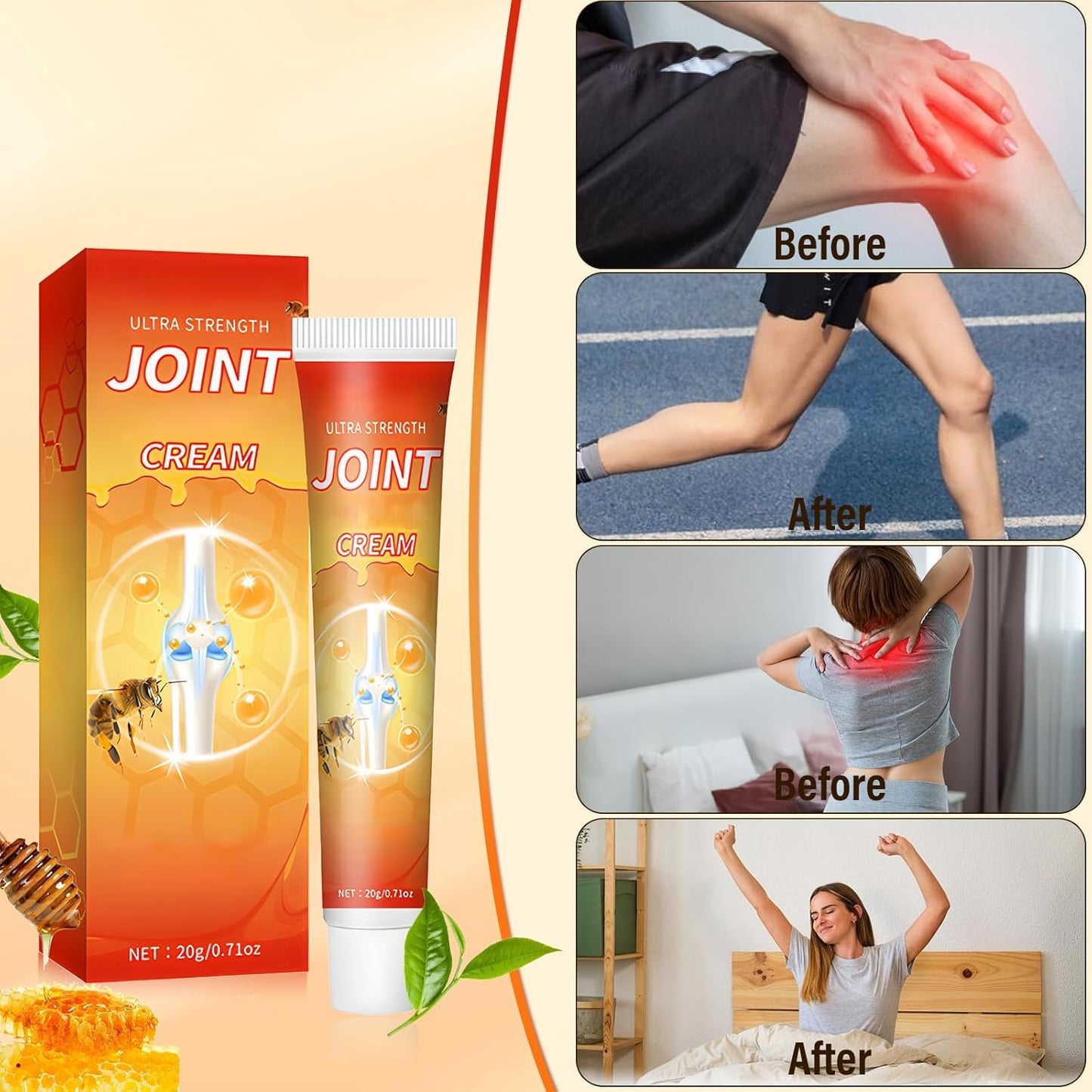 XiuFa 3PCS Joint Cream, Bee Venom Joint Repair Cream, for Back, Neck, Feet, Shoulder XiuFa