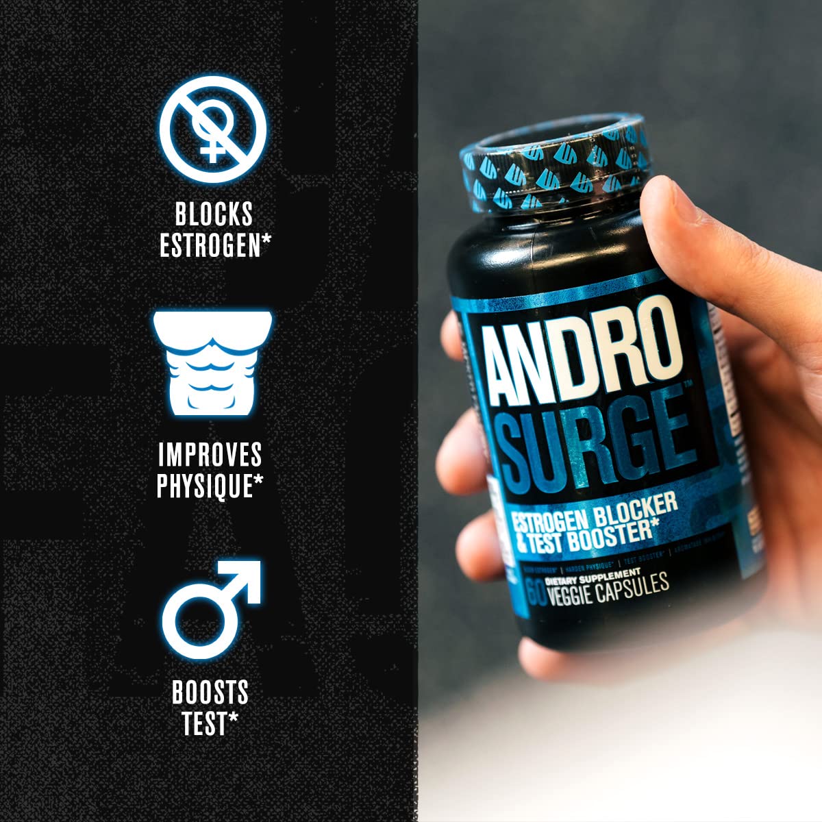 Jacked Factory Androsurge Estrogen Blocker for Men + Primasurge Testosterone Booster Jacked Factory