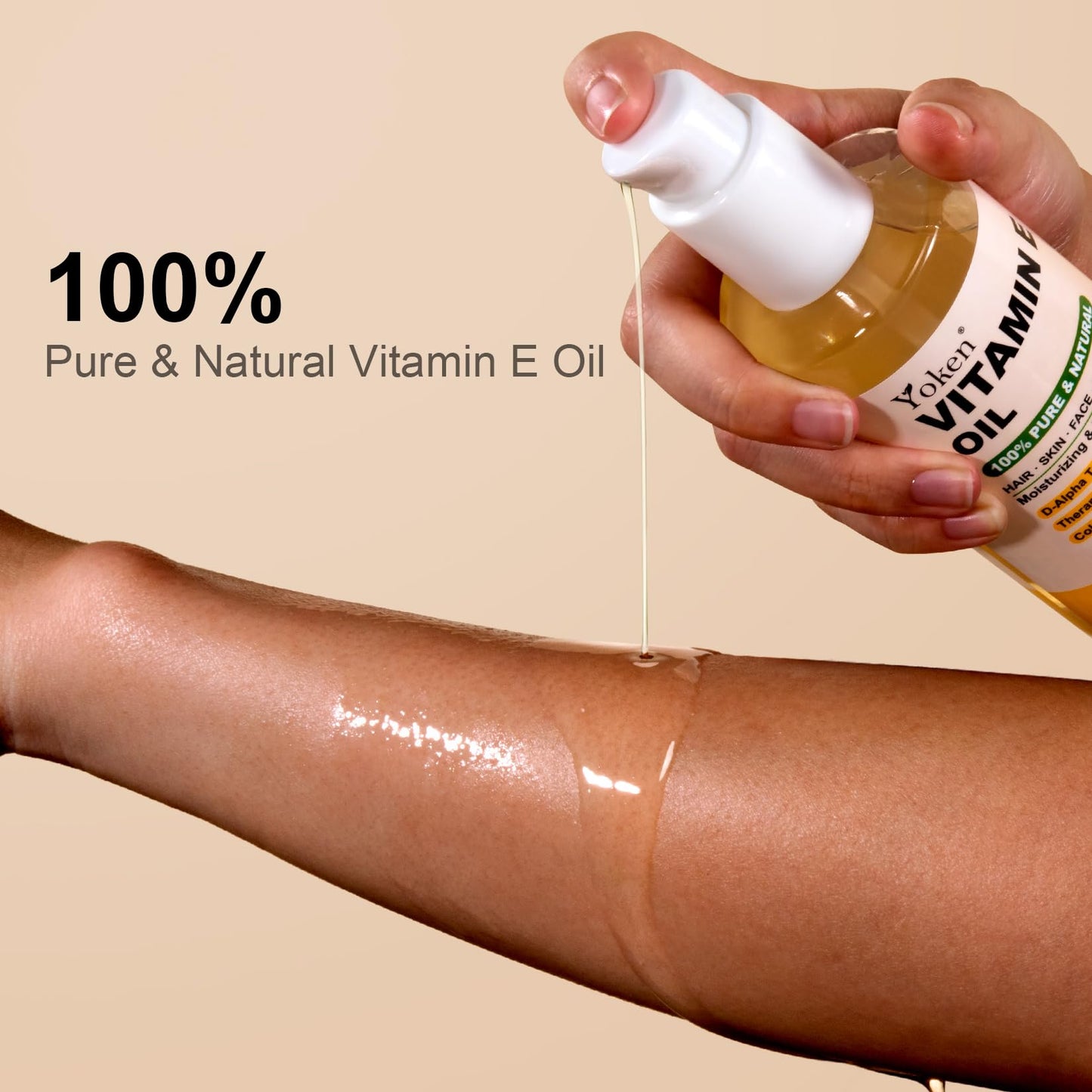 Yoken Vitamin E Oil 8 Oz Vitamin E oil for Skin Vitamine oils for Face Perfect Bath and Body Oil Cold Pressed Hexane Yoken