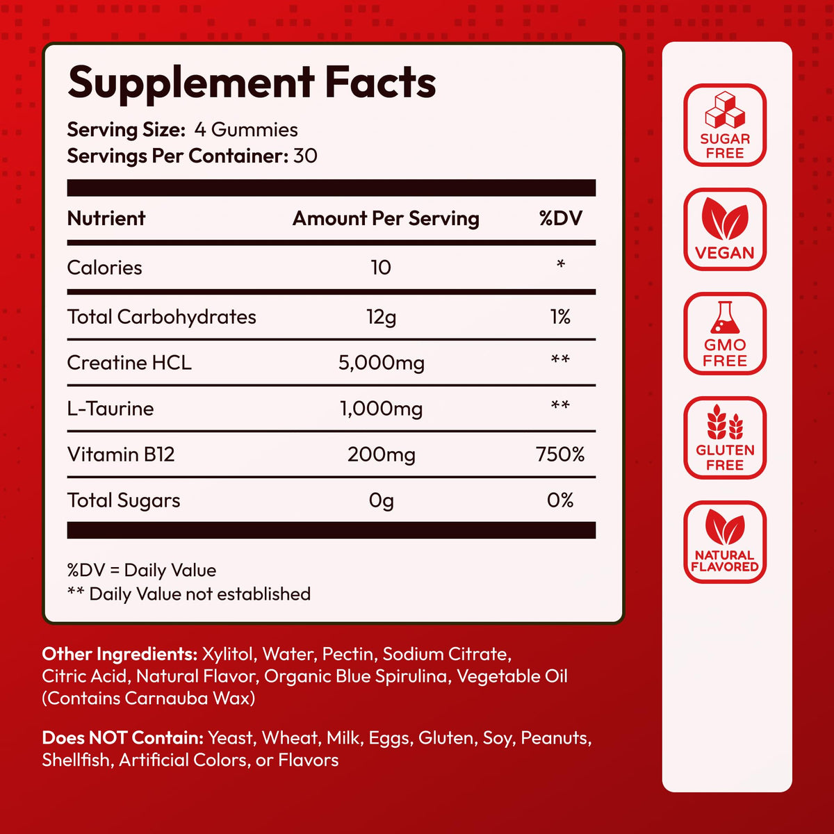 Creatine HCL for Adults 120 Gummies 6200mg - HCL Creatine Advanced Complex with L-Taurine + Vitamin B12 for Men & Women Muscle Strength & Builder, Energy Boost, Premium Select Nutrition