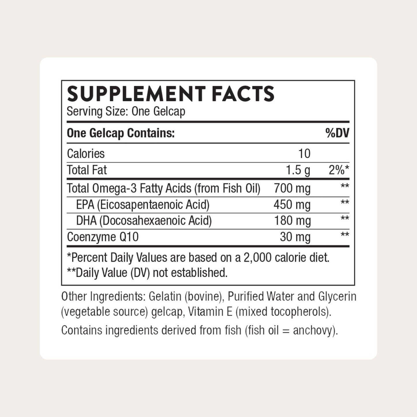 THORNE - Omega-3 with CoQ10 - Omega-3 Fatty Acids Supplement with CoQ10 - EPA and DHA - 90 Gelcaps THORNE