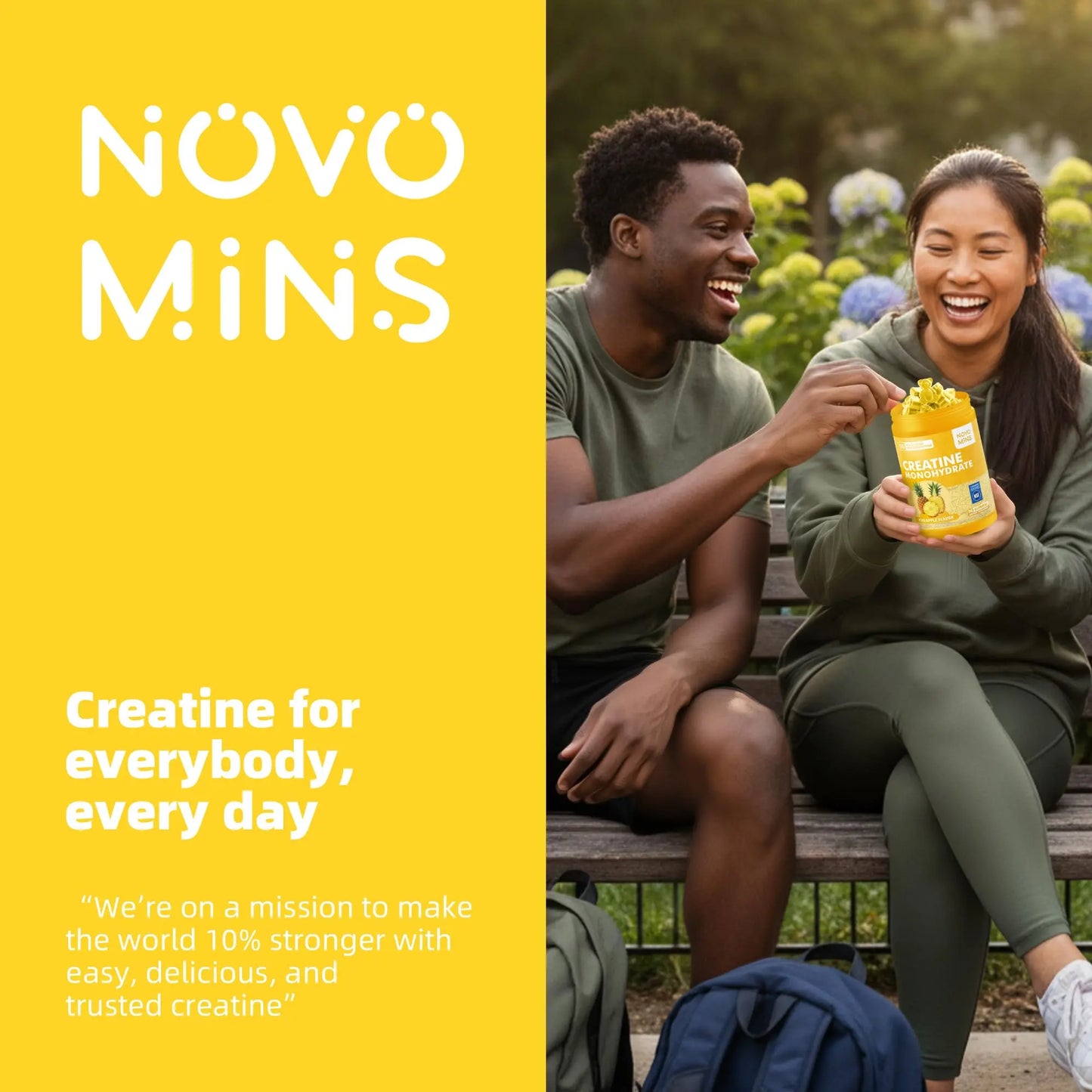 novomins Creatine Monohydrate Gummies for Men & Women, Chewables Creatine Monohydrate for Muscle Strength, Muscle Builder, Energy Boost, Pre-Workout Supplement novomins