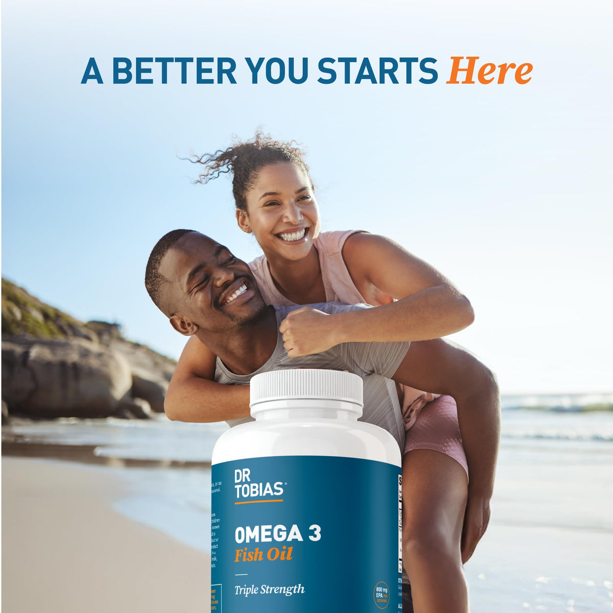 Dr. Tobias Omega 3 Fish Oil 2000mg Triple Strength with 800mg EPA 600mg DHA Per Serving | Fish Oil Omega 3 Supplements for Heart Brain & Immune Support - 180 Softgels (90 Servings) Gsupps Australia
