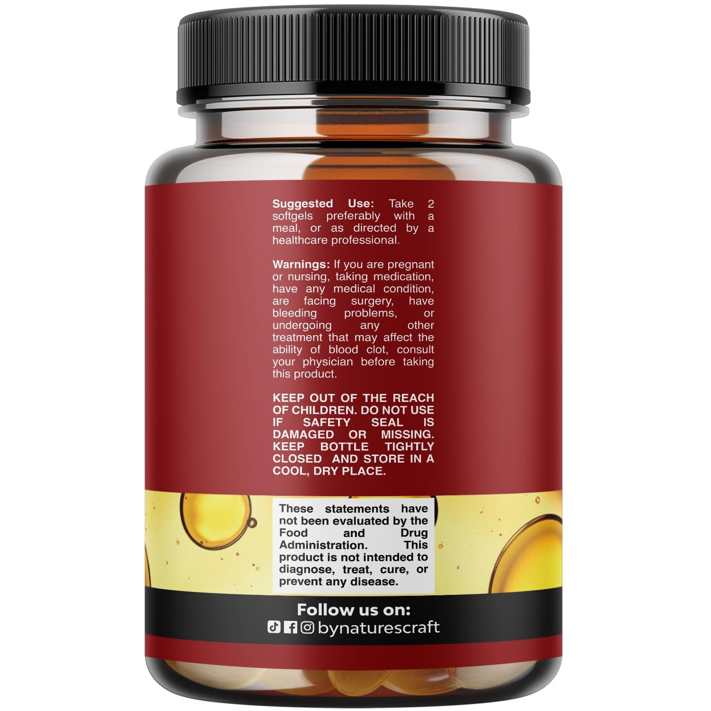 Icelandic Wild Caught Cod Liver Oil Softgels - Fish Omega 3, EPA, DHA, Vitamin D & A, 1000mg Per Serving - Burpless Capsules for Heart Natures Craft