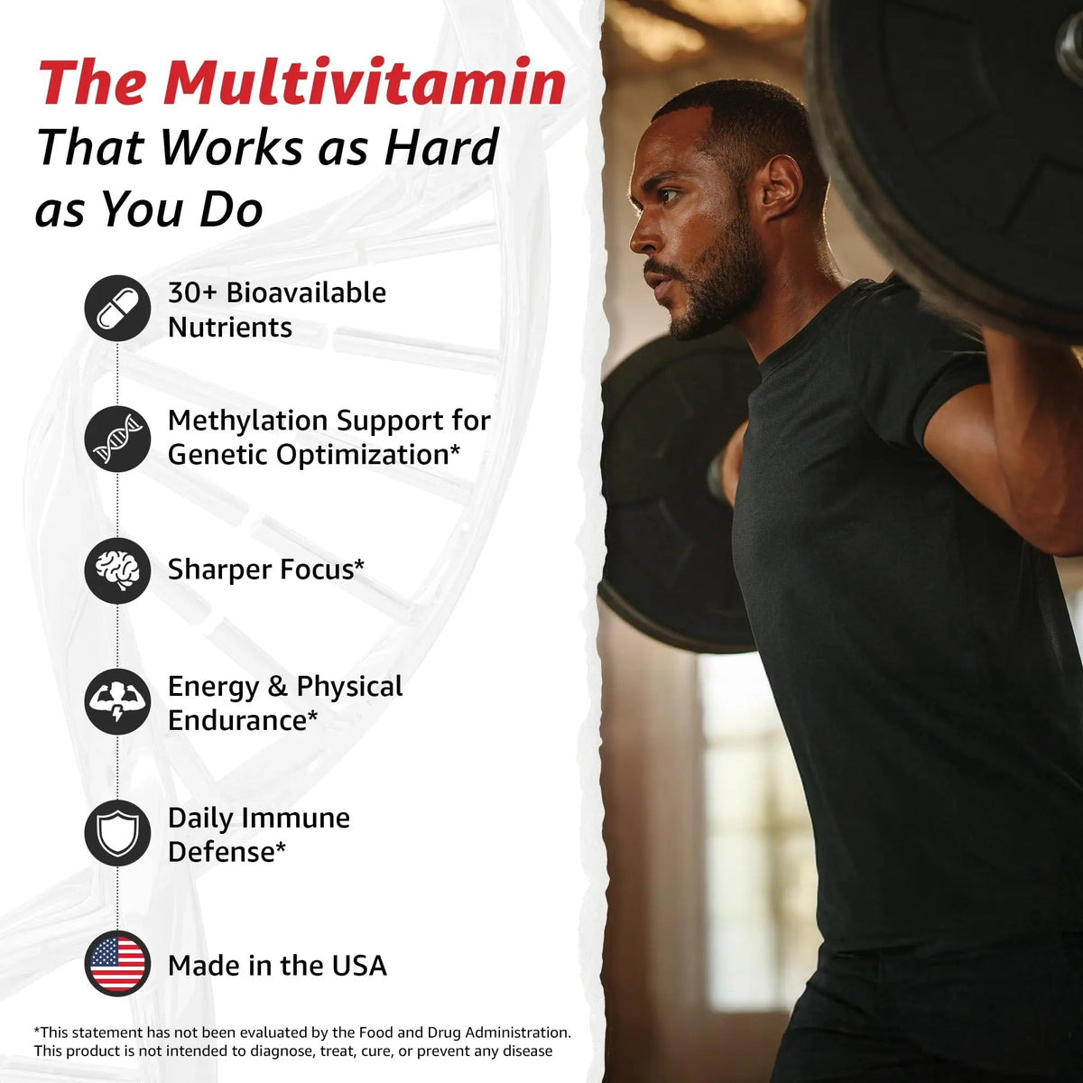 10X Health Optimize Multivitamin for Men - 90 Capsules, Methylated Multivitamin 34 in 1 Formula with 800 mcg of Vitamin B12, 5-MTHF, NAC - Methyl B Complex 10X Health System