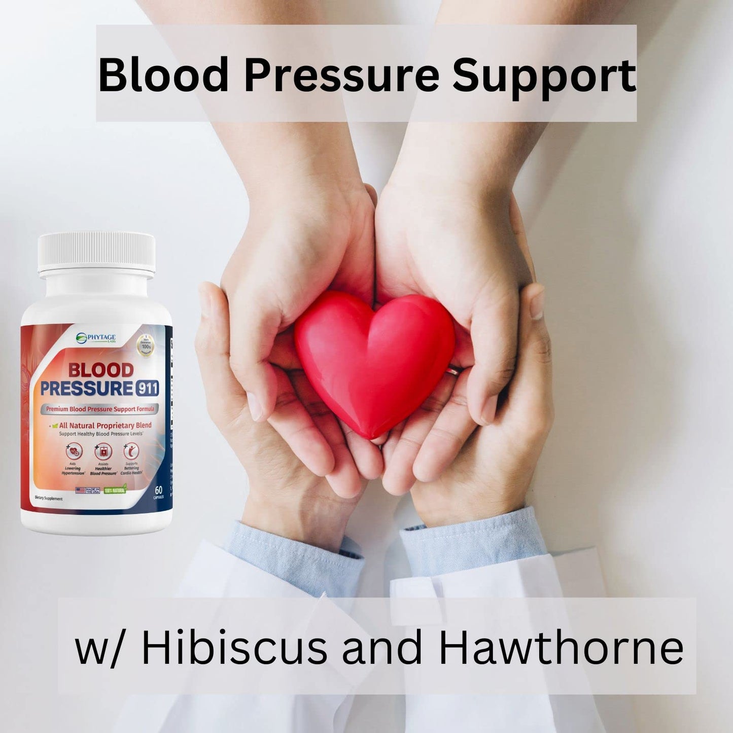 Phytage Labs Blood Pressure 911 Premium Supplement - BP Support Pills. 60 Capsules Phytage Labs