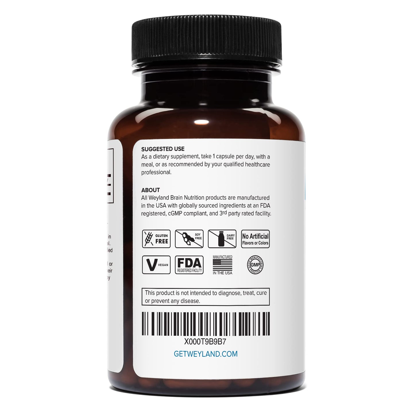 Weyland Brain Nutrition: Lithium Orotate 10mg (1 Bottle), 60 Vegetarian Weyland Brain Nutrition