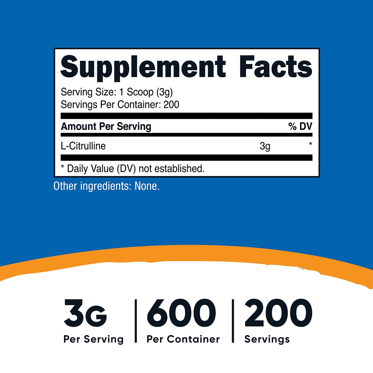 Nutricost Pure L-Citrulline (Base) Powder (600 Grams) Nutricost