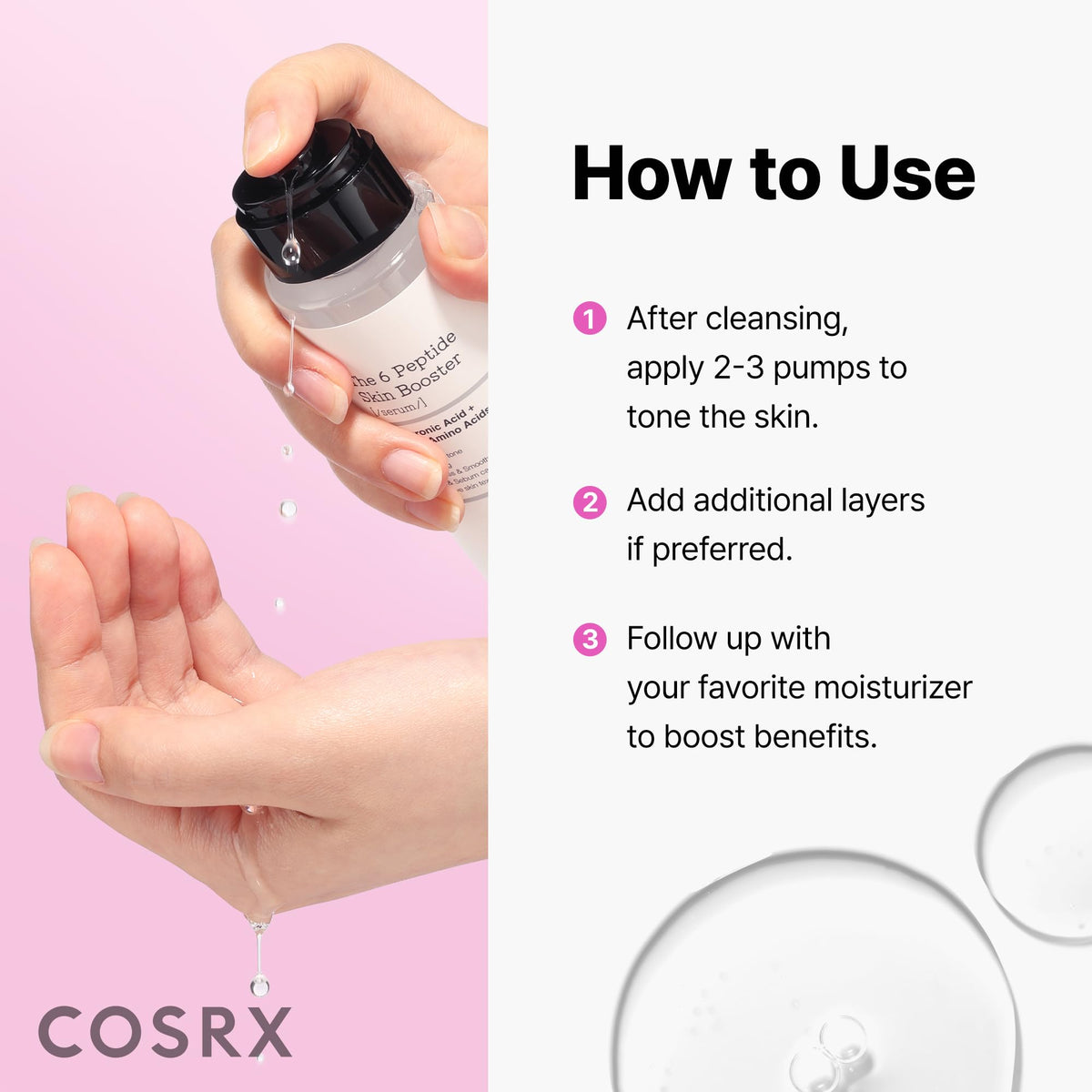 COSRX 6X Peptide Collagen Skin Booster Toner Serum for Dull Skin, 5.07 oz COSRX
